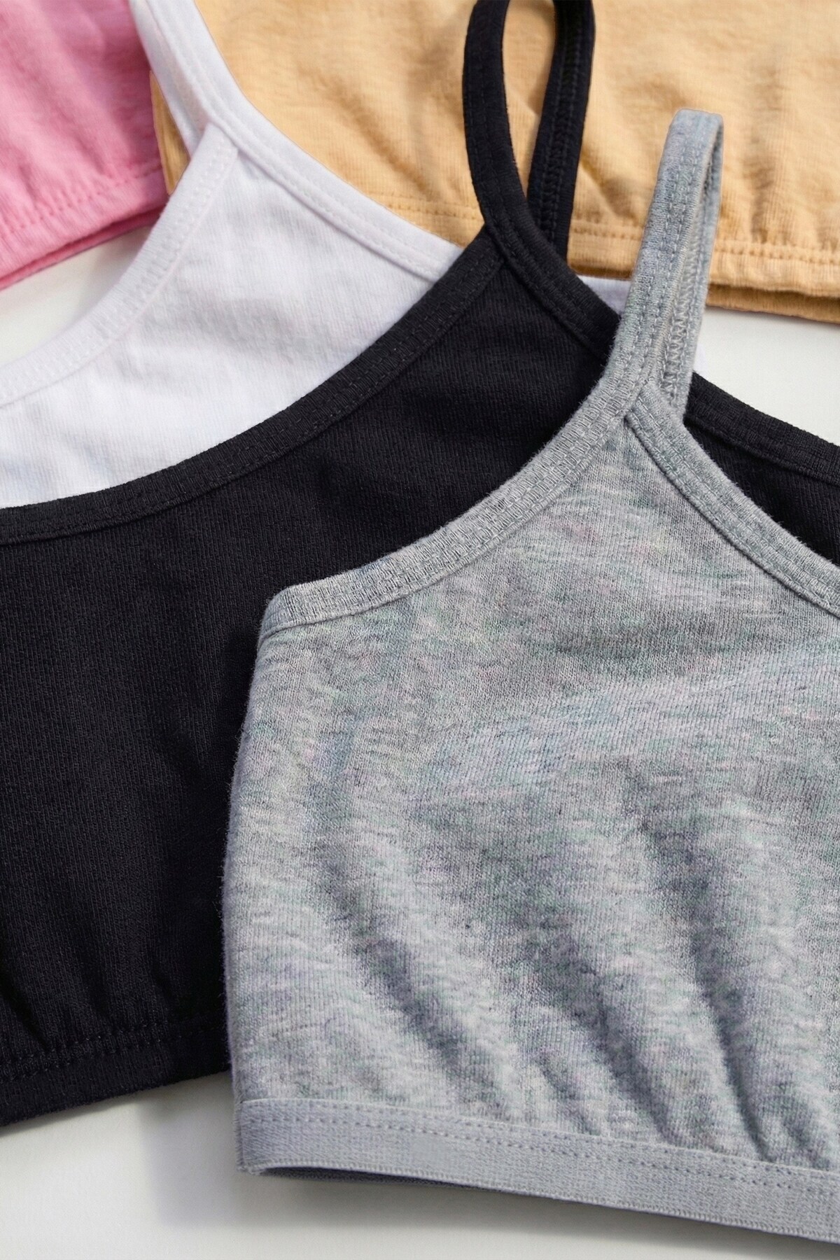 Öts Kız Çocuk Büstiyer 6'lı Pedsiz İp Askılı (%96 Pamuk - %4 Elastan) fotoğrafı 4 (önizleme)