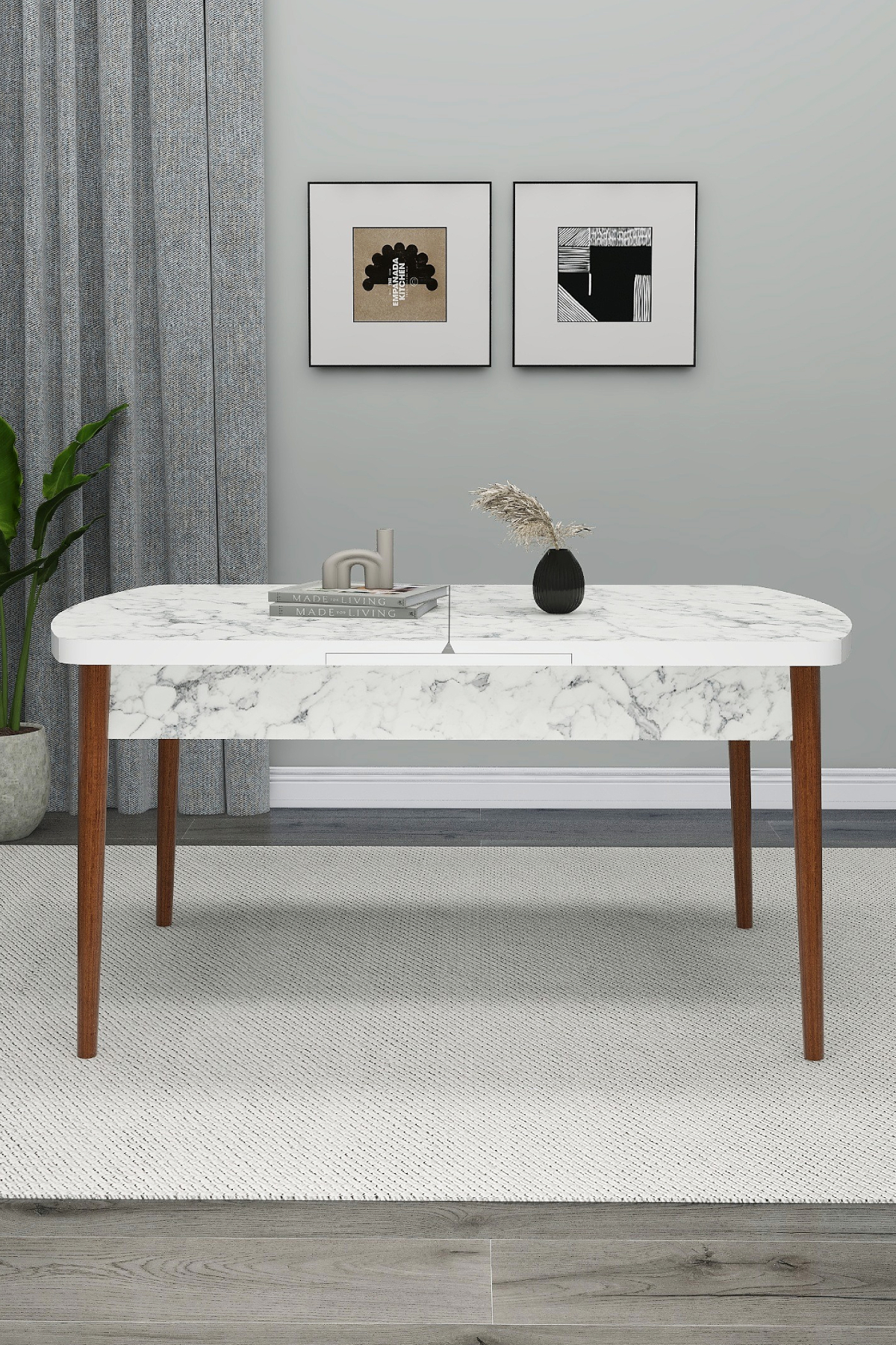 DINING TABLE WOODEN TABLE BUTTERFLY TABLE FOLDING TABLE FOR 6 PEOPLE ( EPHESUS)