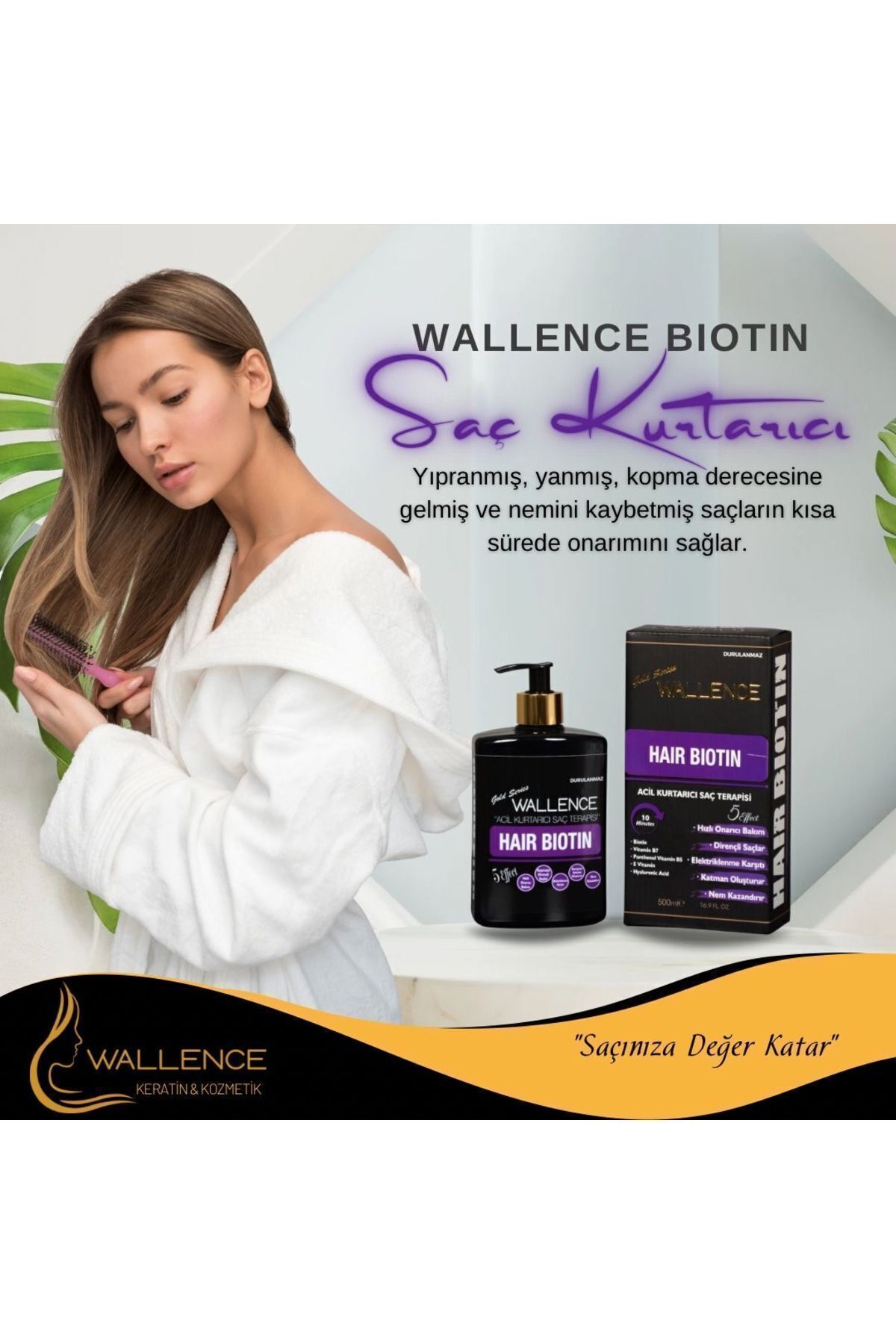 Saç Besleyici Onarıcı Kurtarıcı Biotin 500ml — PR0014 — تصویر 3 از 5