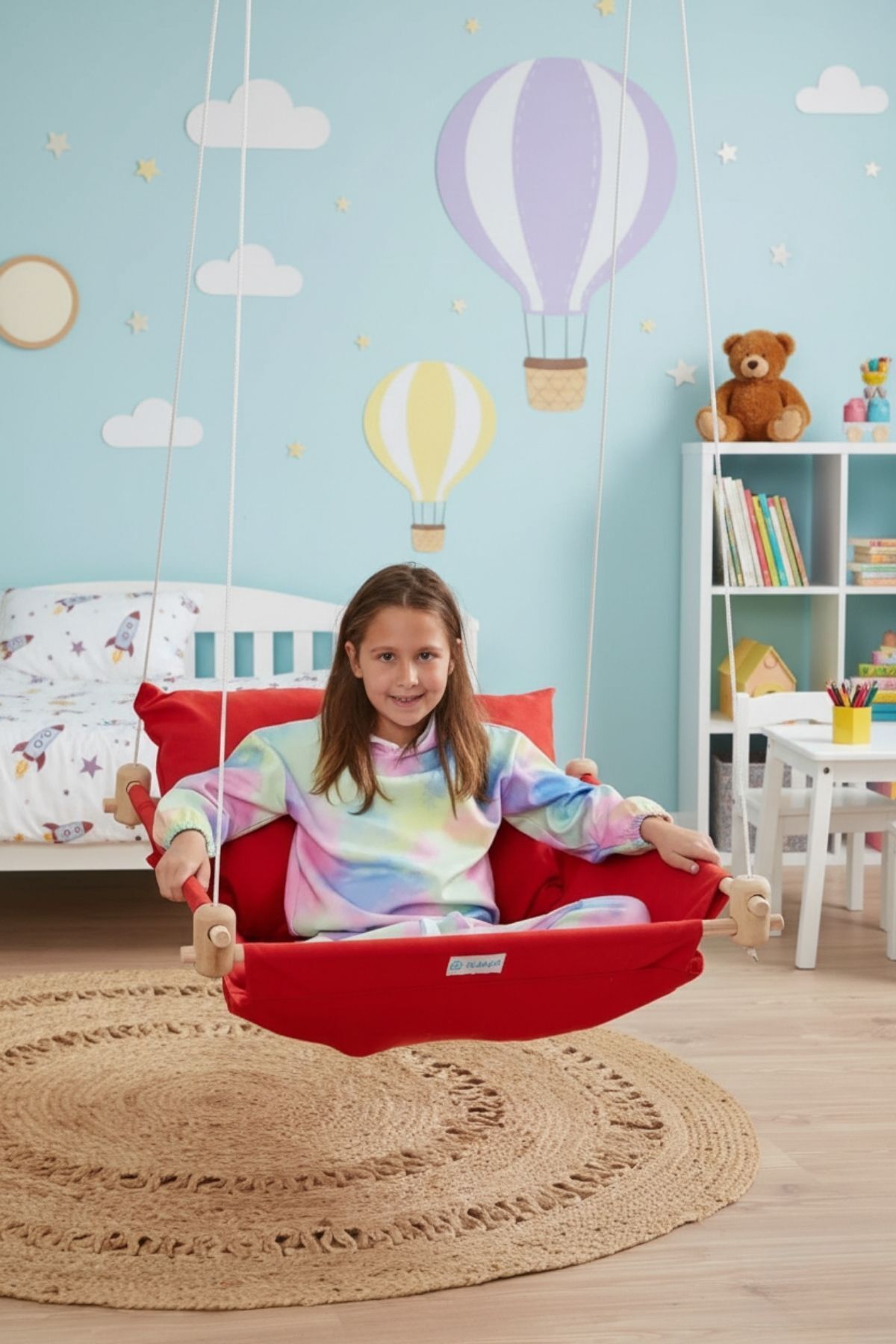 Svava Trend Çocuk Hamak Salıncak - Ev Tipi Ve Bahçe Salıncağı (kırmızı) fotoğrafı 2 (önizleme)