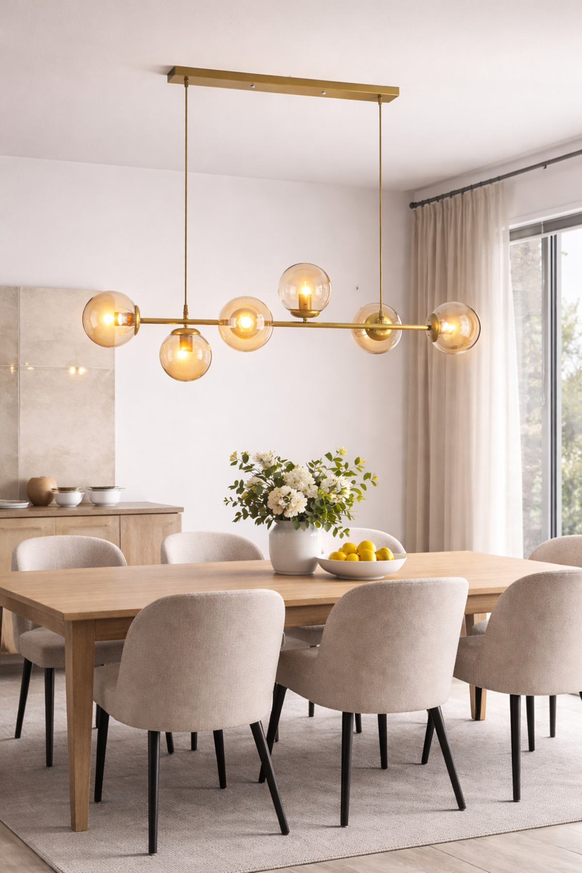 Milano Modern Design Living Room Dining Room Kitchen Aged Color Balaclava 6-Piece Chandelier