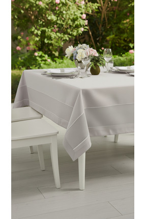 Tropikhome Gri Masa Örtüsü Keten Efektli Masa Örtüsü