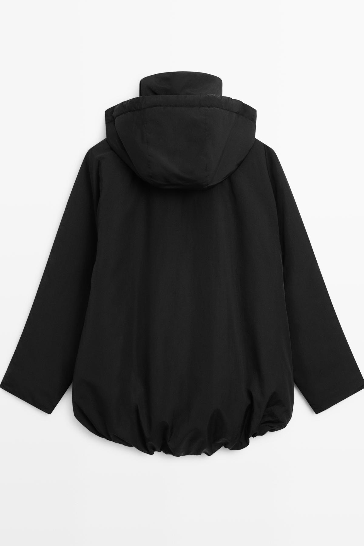 Massimo Dutti  Uzun teknik kumaş parka - Görsel 8