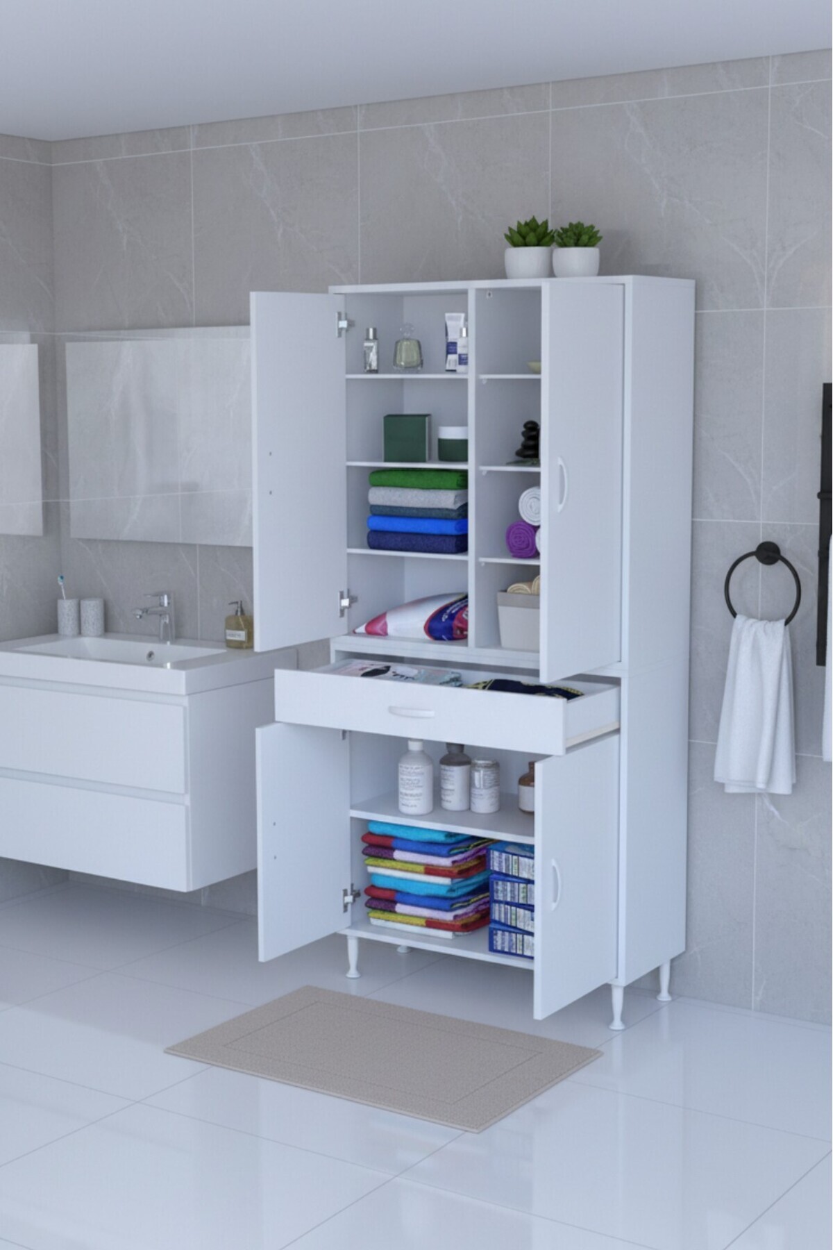 Eliusta Nexa Modüler Dolap 95 Cm Banyo/Mutfak Dolabı Extra