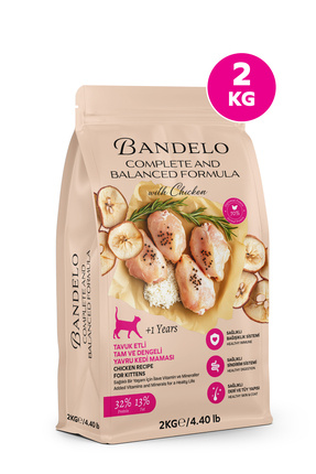 Bandelo Tavuklu Yavru Kuru Kedi Maması 2 Kg - Gelişim & Güçlü Bağışıklık Dest...