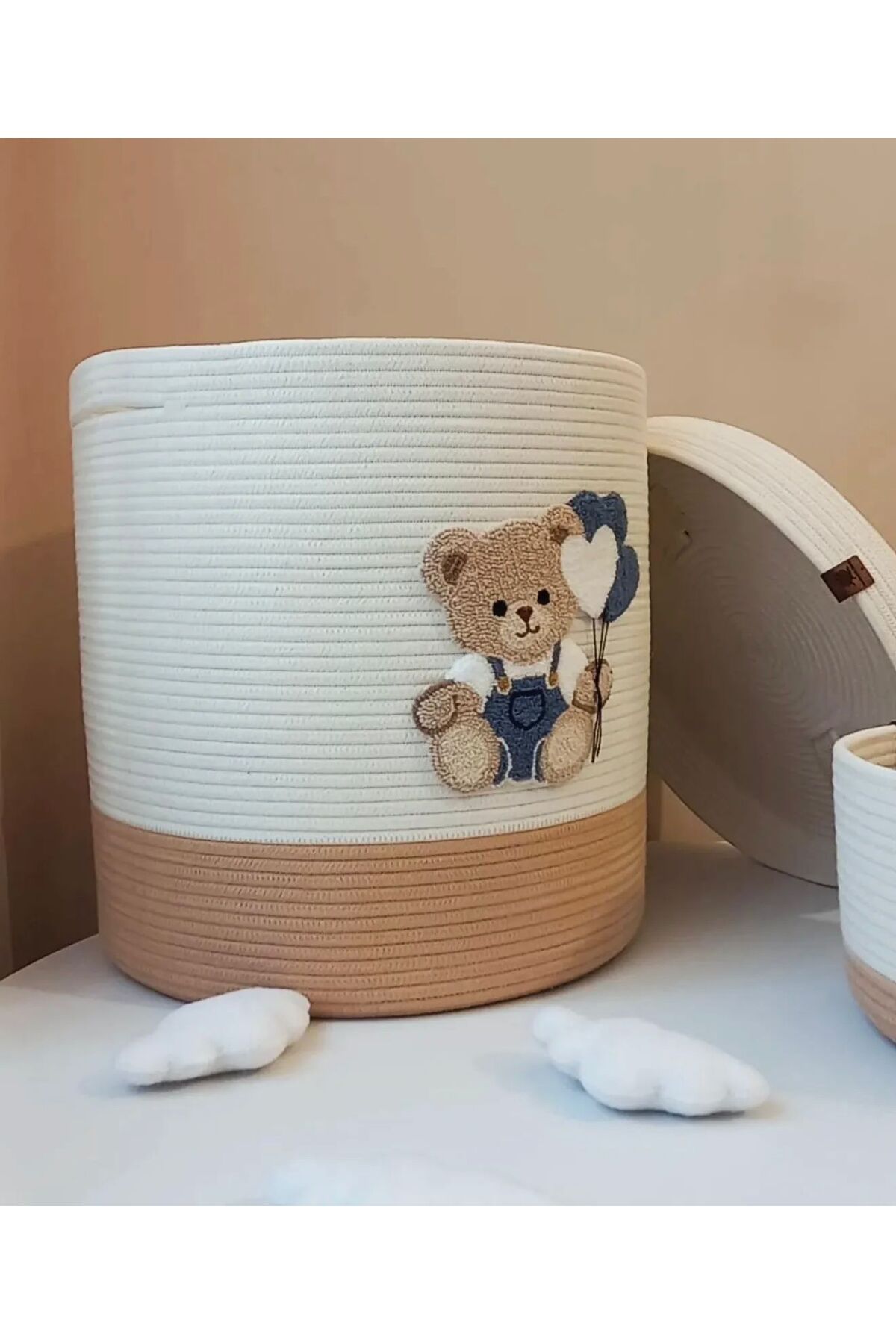 Berçak Home Bebek Çocuk Odası ,Düzenleyici Punch İşlemeli Saklama Kutusu, Oyuncak Sepeti fotoğrafı 4 (önizleme)