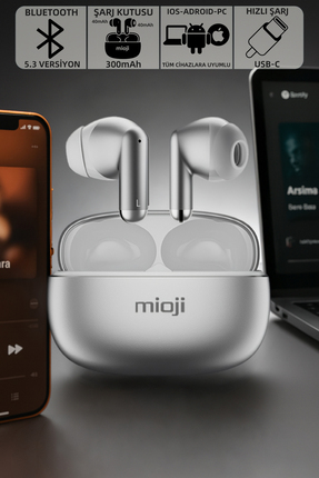 Mioji Air Buds 3 Kablosuz IOS Android PC ve Tüm Telefonlar ile Uyumlu Metal K...