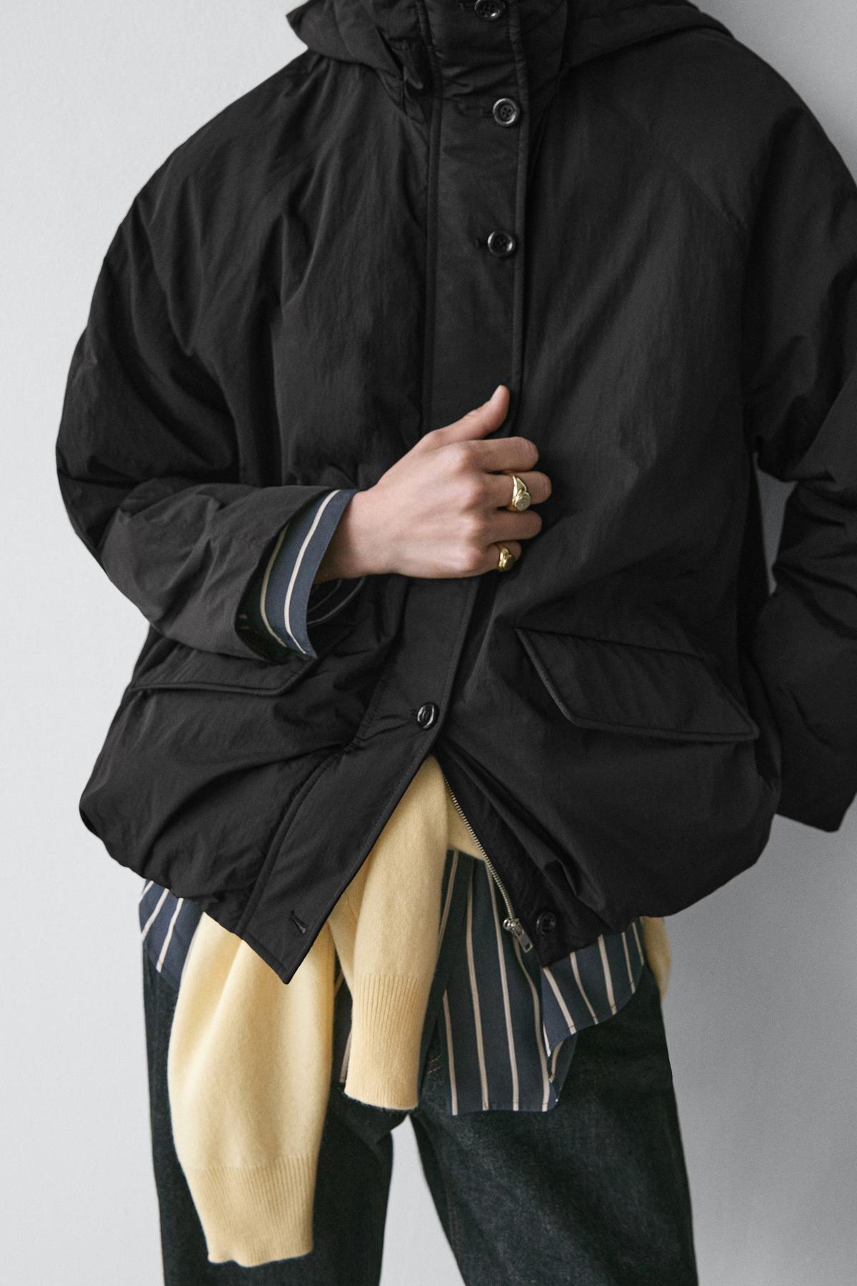 Massimo Dutti  Uzun teknik kumaş parka - Görsel 3