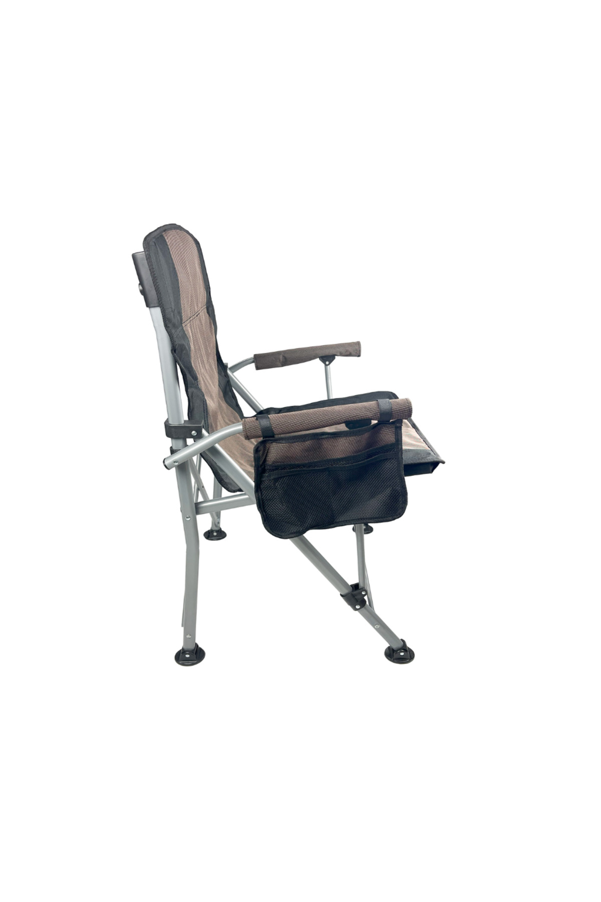 كرسي تخييم قابل للطي عالي التحمل مع مسند ظهر وجيب جانبي وحامل أكواب – عملي للرحلات والطلعات |