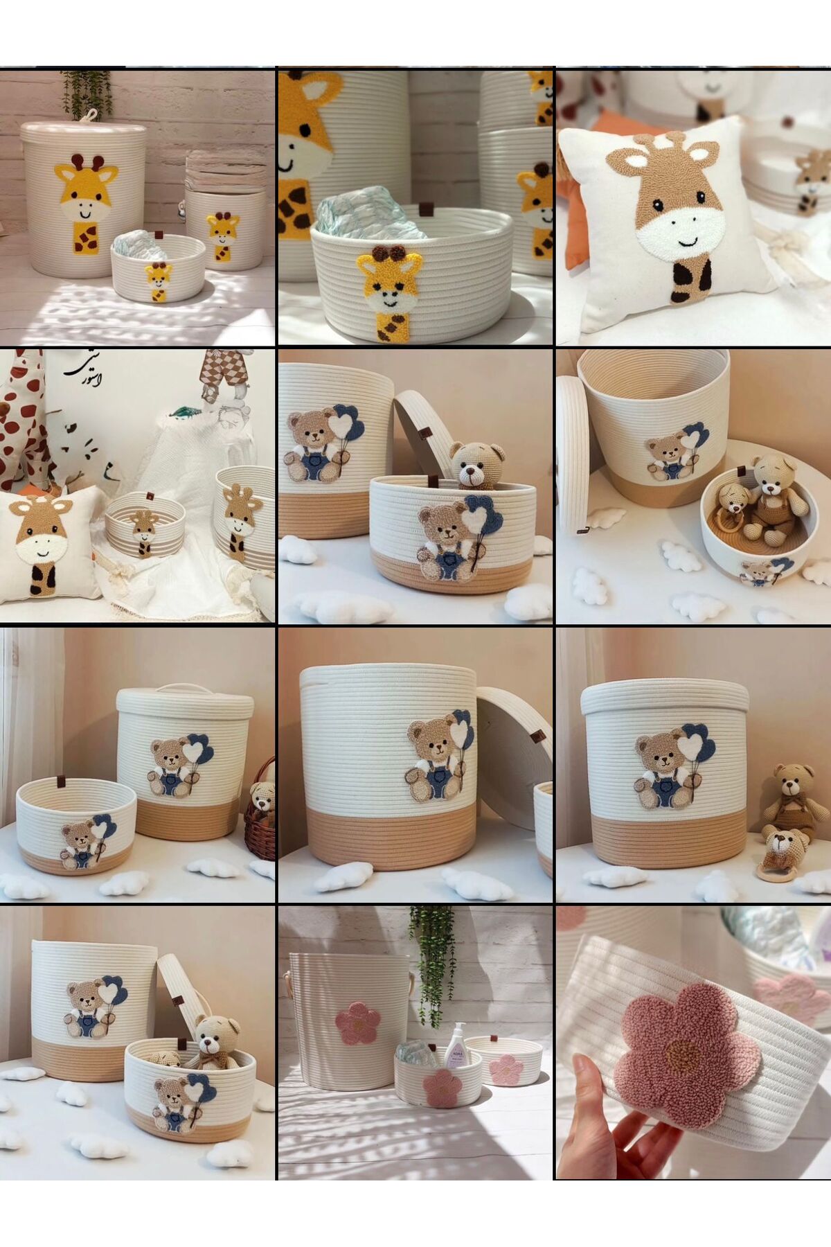 Berçak Home Bebek Çocuk Odası Düzenleyici , Saklama Kutusu Oyuncak Sepeti , Punch İşlemeli Kirli Sepeti Takımı fotoğrafı 4 (önizleme)