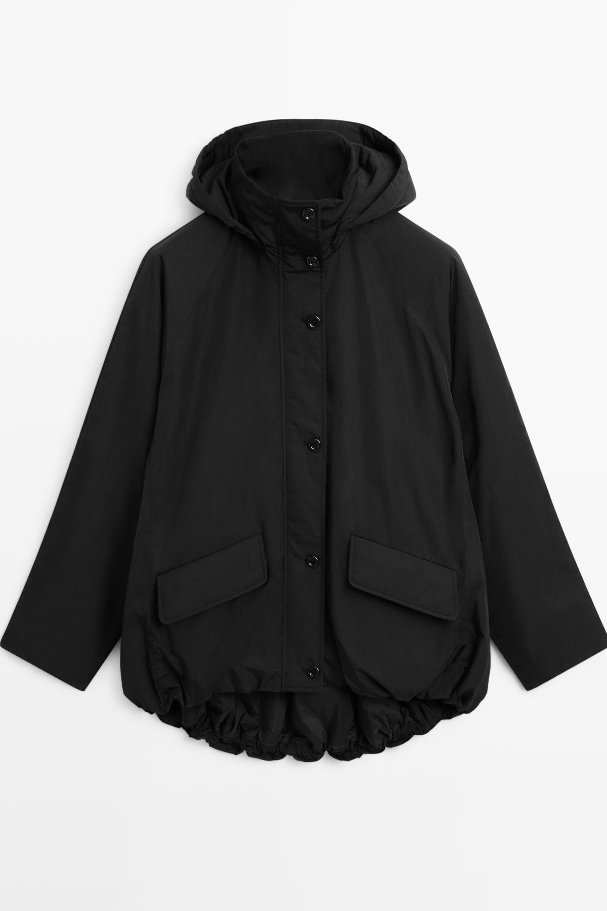 Massimo Dutti  Uzun teknik kumaş parka - Görsel 5