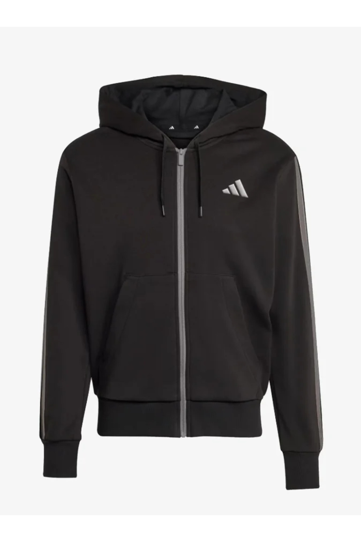 آدیداس کاپشن مردانه مشکی سه راهه مخصوص تعطیلات، زیپ کامل، مدل JM1695