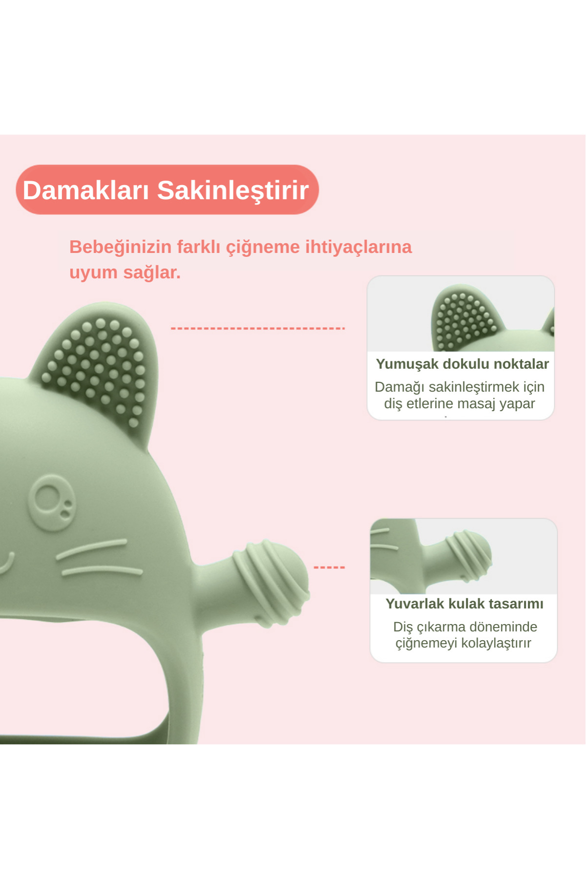 BAMM BAMM Bebek Diş Kaşıyıcı Silikon Premium Gıda Sınıfı fotoğrafı 3 (önizleme)