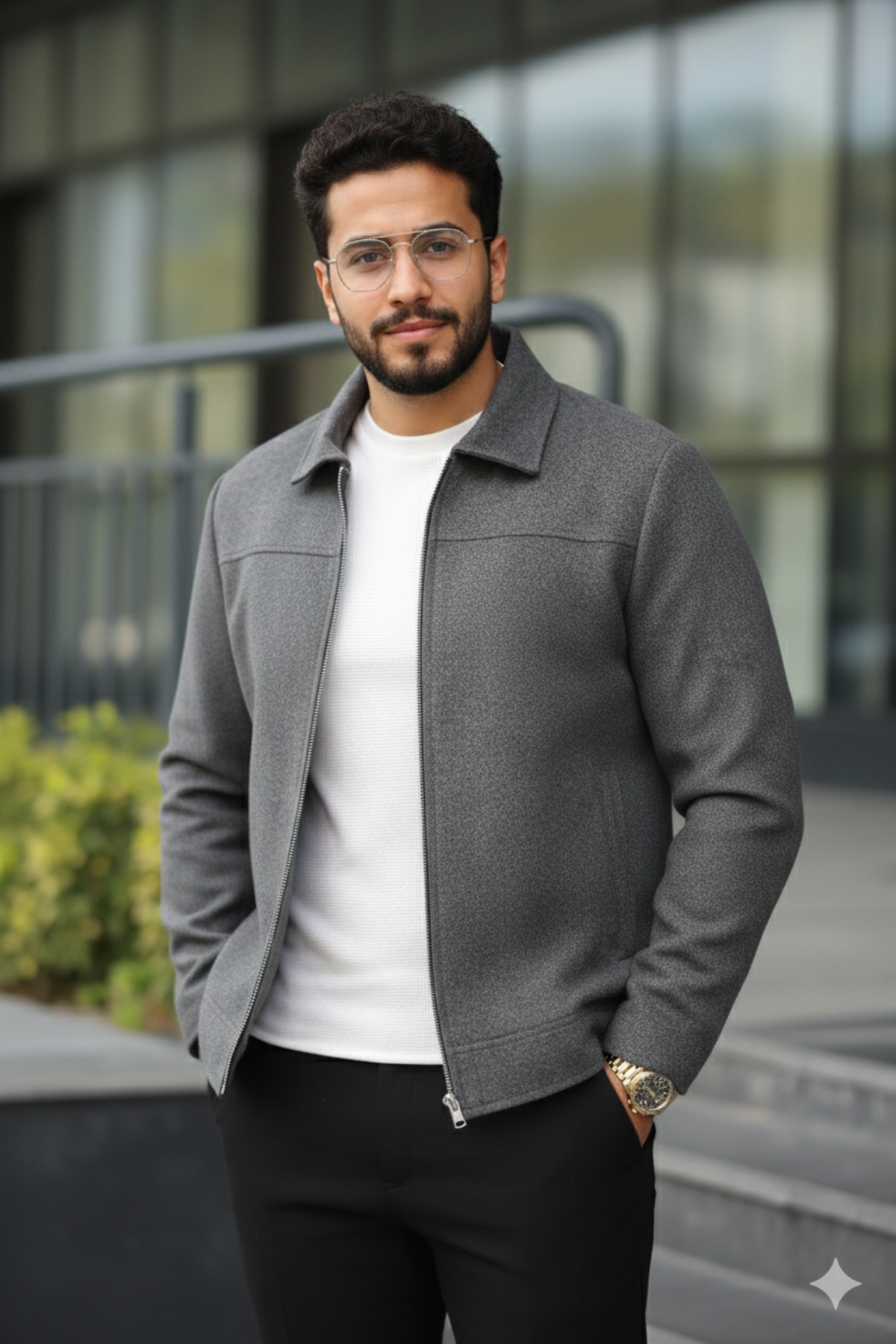 ziqsaq Erkek Spor Crop Kaşe Ceket