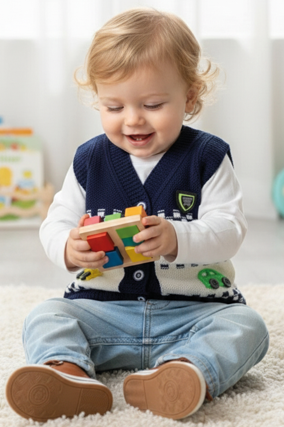 LilJoy Çocuk Triko Arabalı Yelek- 1-5 Yaş fotoğrafı 4 (önizleme)