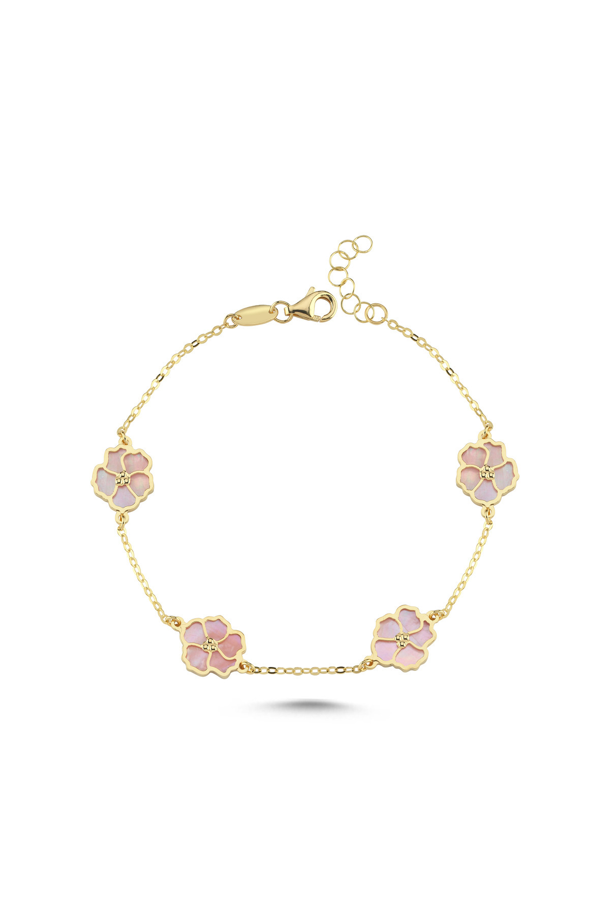 PIRLANT 4 Çiçekli Altın Bileklik