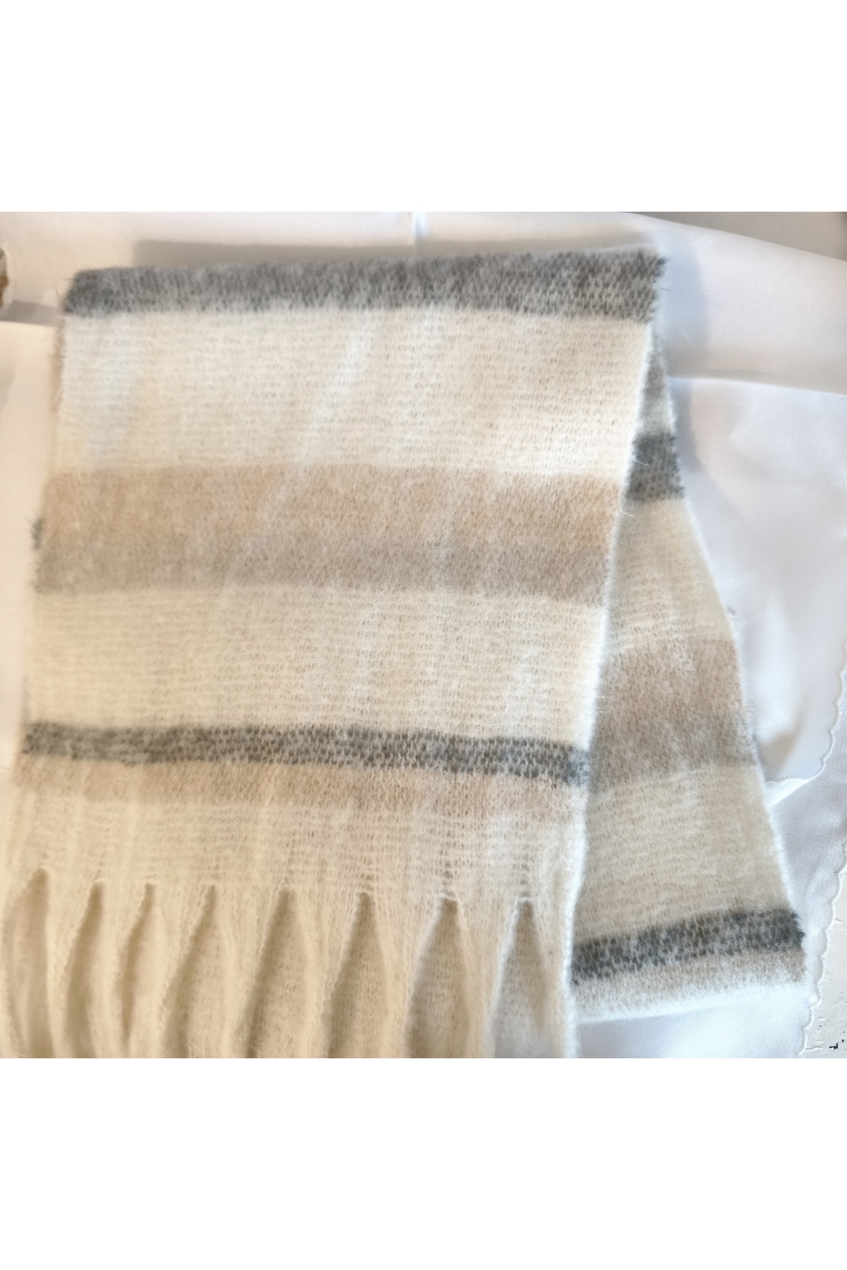 VELORA PRIVE -UNISEX %100 PAMUK EKOSELİ ŞIK KALİTELİ DOKUMA ŞAL - ATKI 30X200 CM görsel 4
