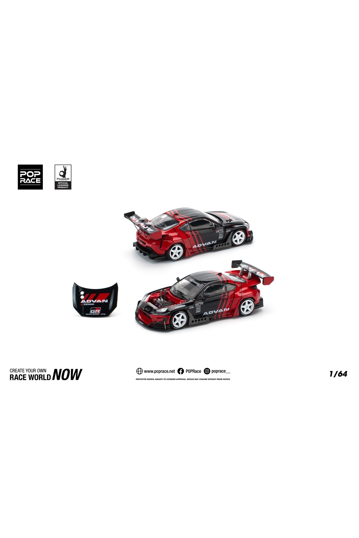 pop race 1 :64 Pandem GR86 Advan Diecast Model Araba PR640228