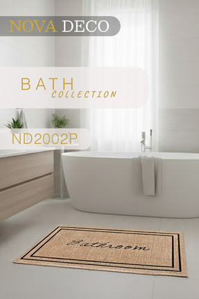 Nova Deco Dekoratif Banyo Paspası BATHROOM - 60x100 cm Lüks Kaymaz Taban