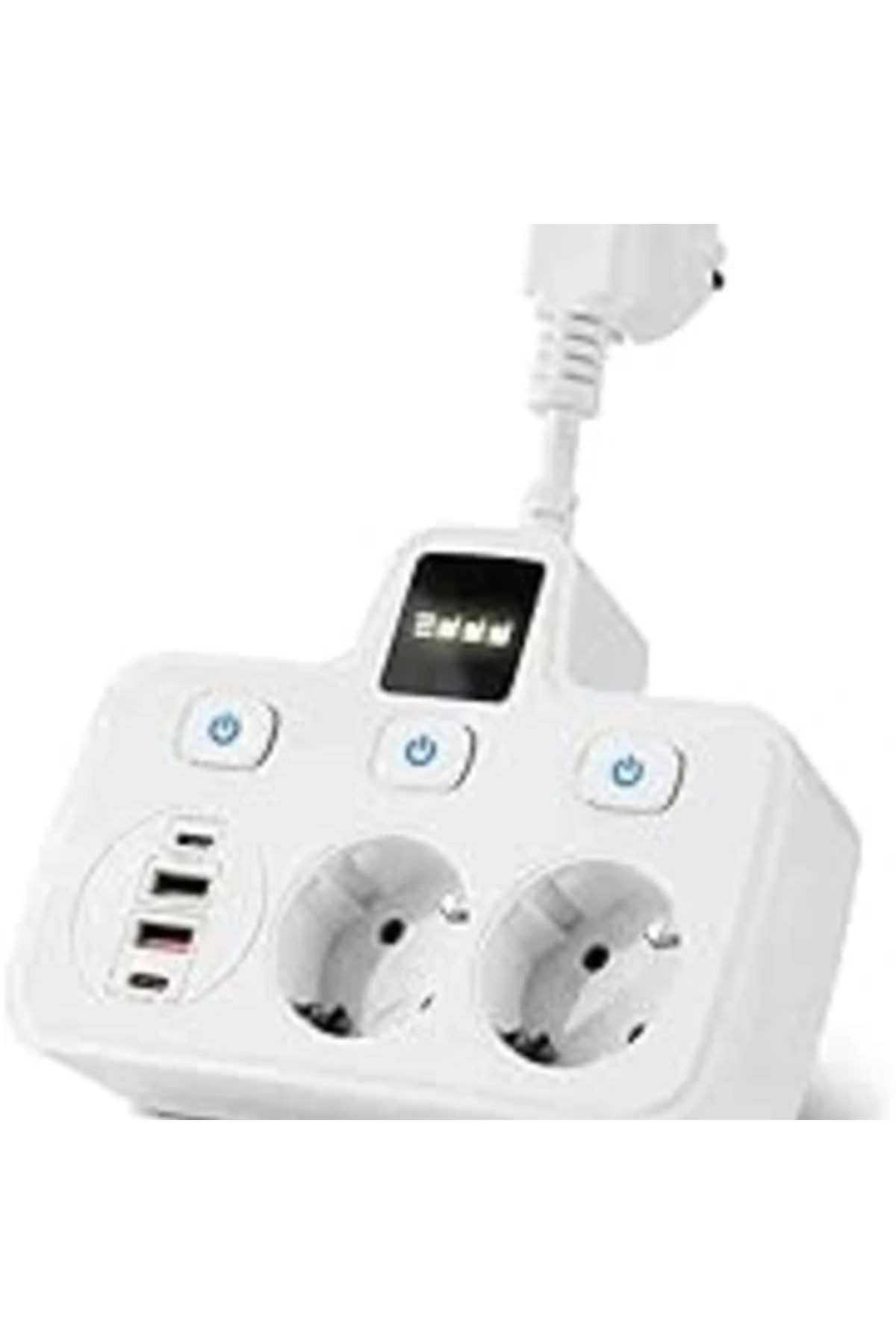 AyrStore Akım Korumalı 2x USB ve 2x Type C Portlu 3 Anahtarlı İkili Priz Hızlı Şarj Özellikli Duvar