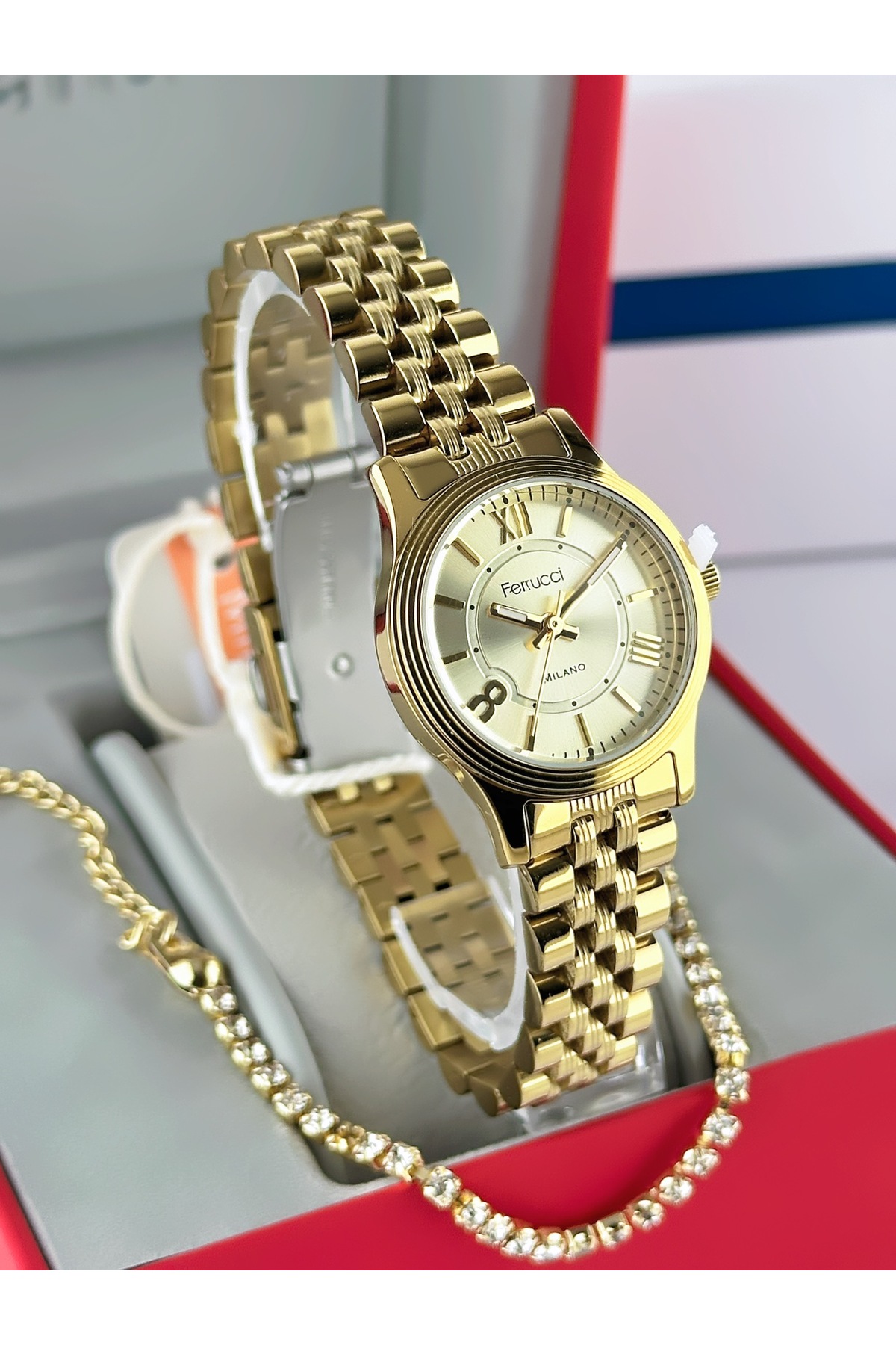 Steel Band Women Wrist Watch 3 Atm Waterproof 2 Years Warranty +Bracelet Gift