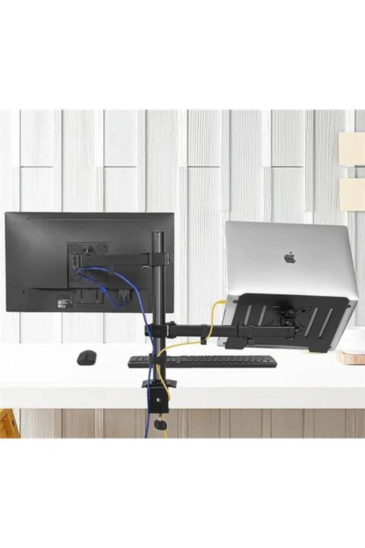 AyrStore Steel Design 2 8 kg Çift Kol Asansörlü 17" 32" Monitör&10 17" Laptop Standı