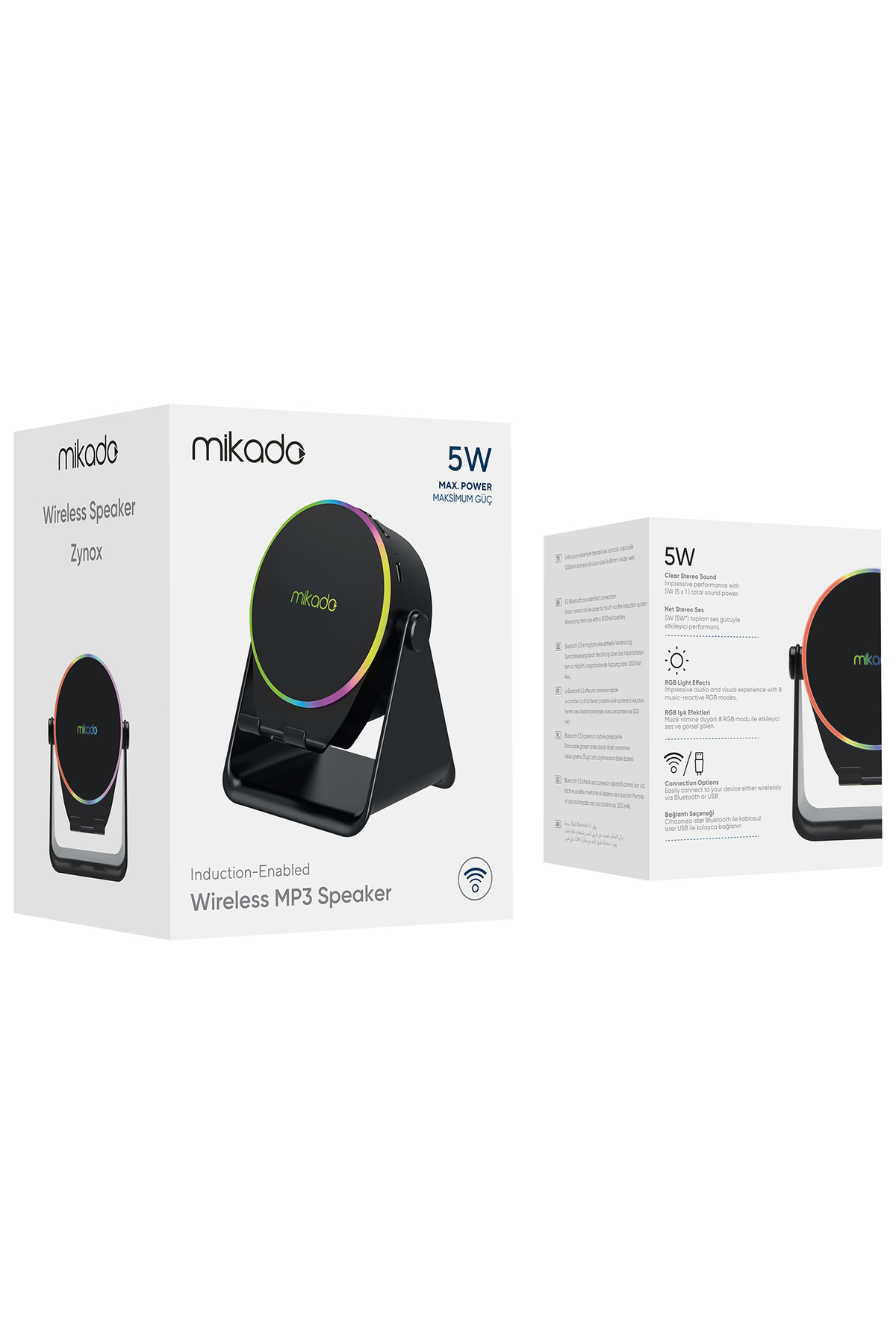Mikado Md-68Bt Zynox Siyah 5W 1200Mah Bt,Usb,İnduction Destekli