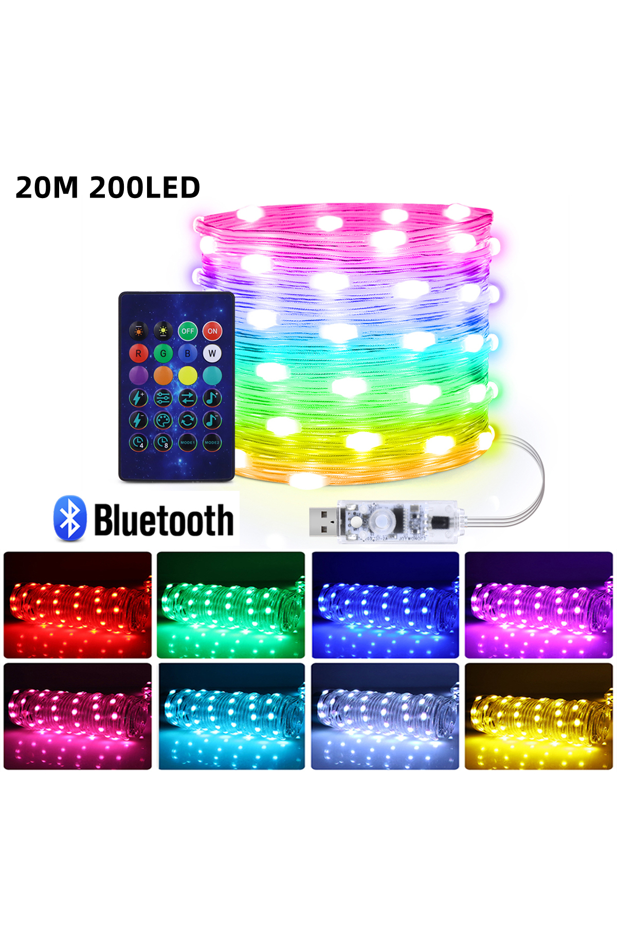Choice سلسلة إضاءة LED خيالية قابلة للتحكم عن بعد، تعمل بمنفذ USB بجهد ...