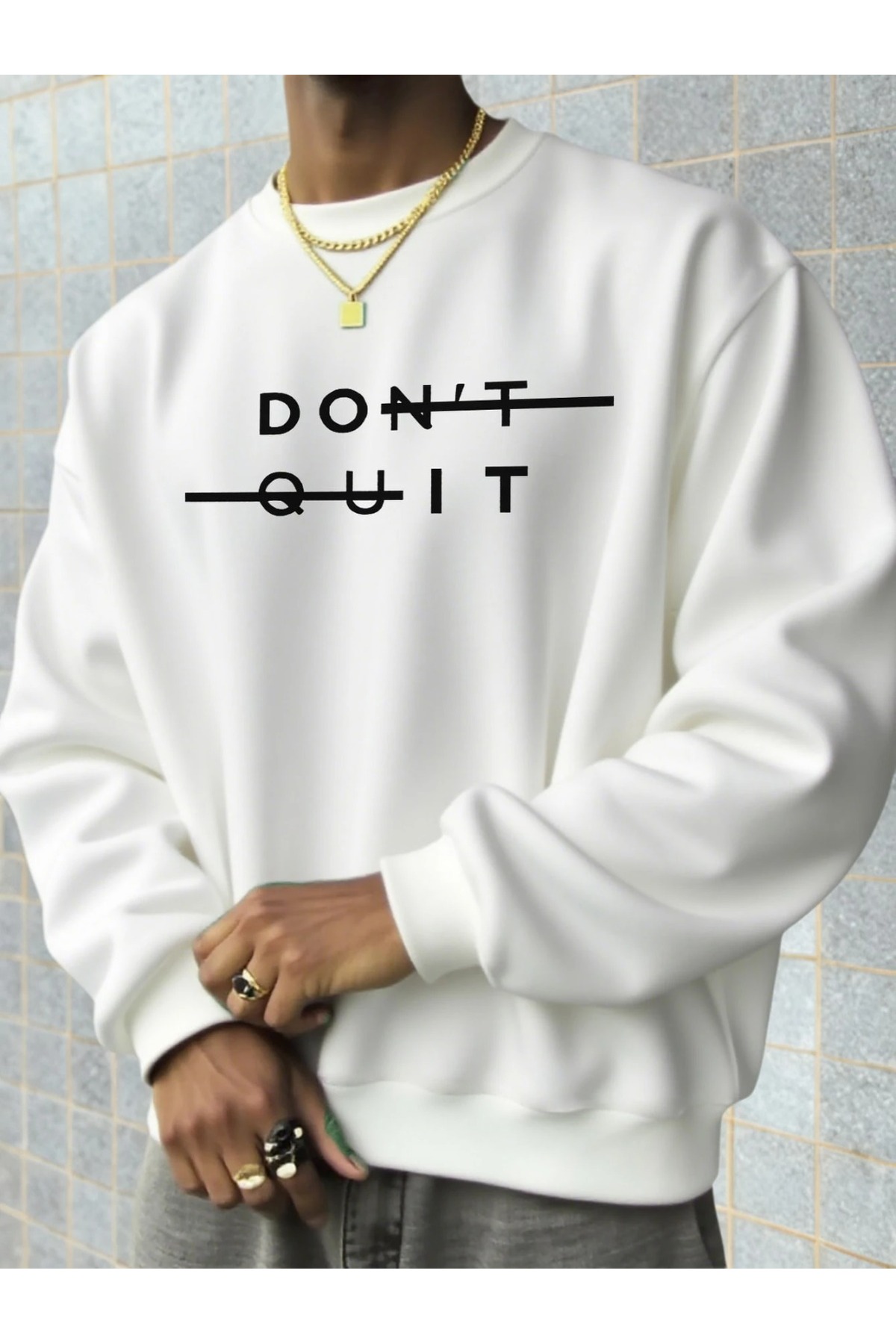erkek baskılı th sweatshırt 3iplik kaliteli kumaş oversize kesim