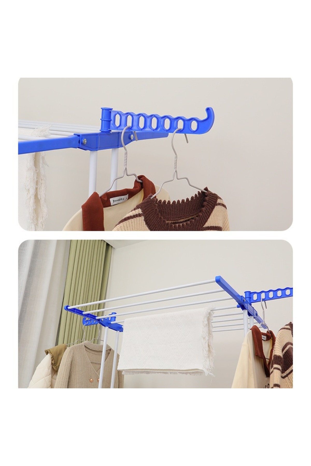 رف تجفيف ملابس معدني قابل للطي 00081