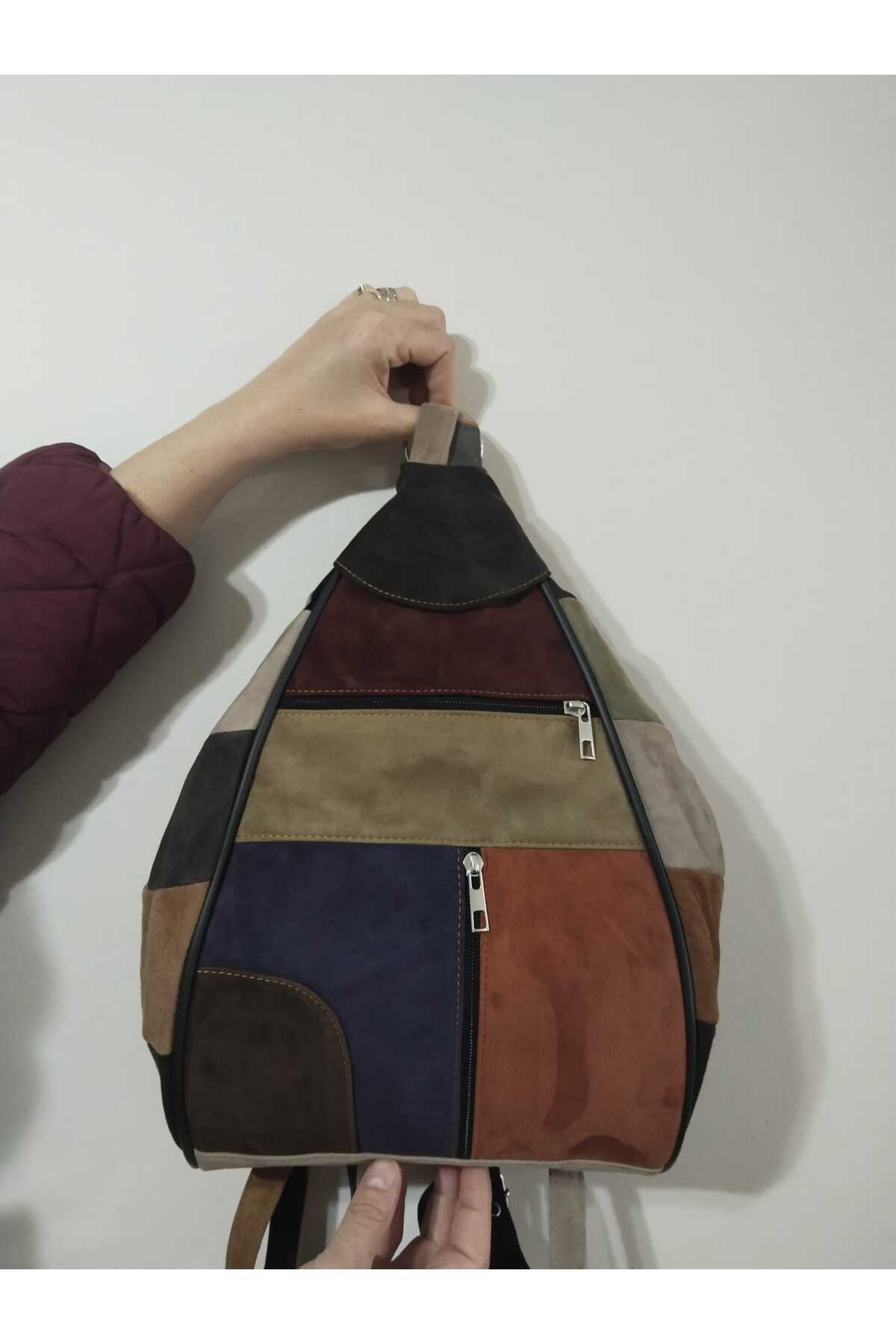 GENUINE LEATHER WOMEN'S SUEDE BACKPACK (40CM X 26CM X 17CM)