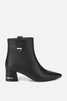 Yaya by Hotiç Kadın Siyah Tokalı Kalın Topuklu Bot