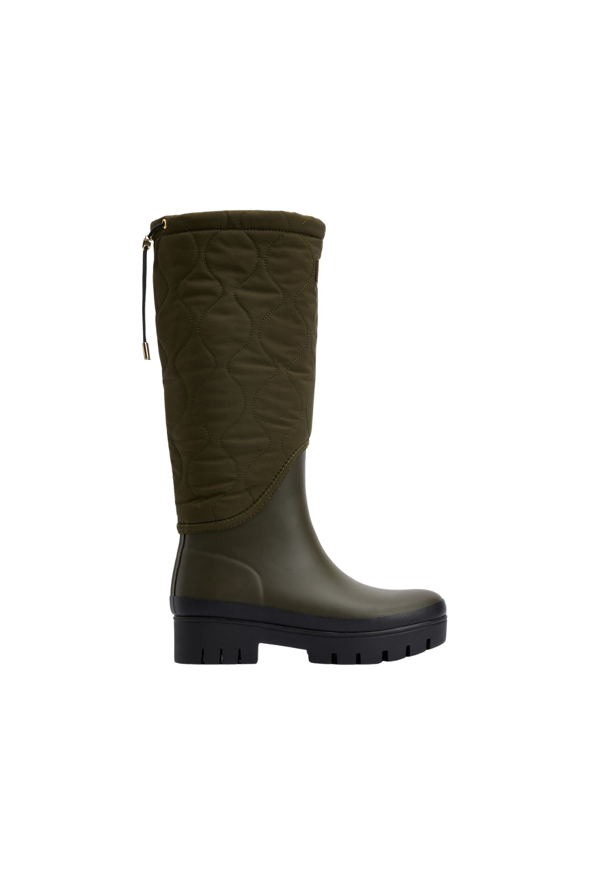 Barbour Marnie Kapitone Tall Welly Çizme OL71 Olive-Black görsel 2