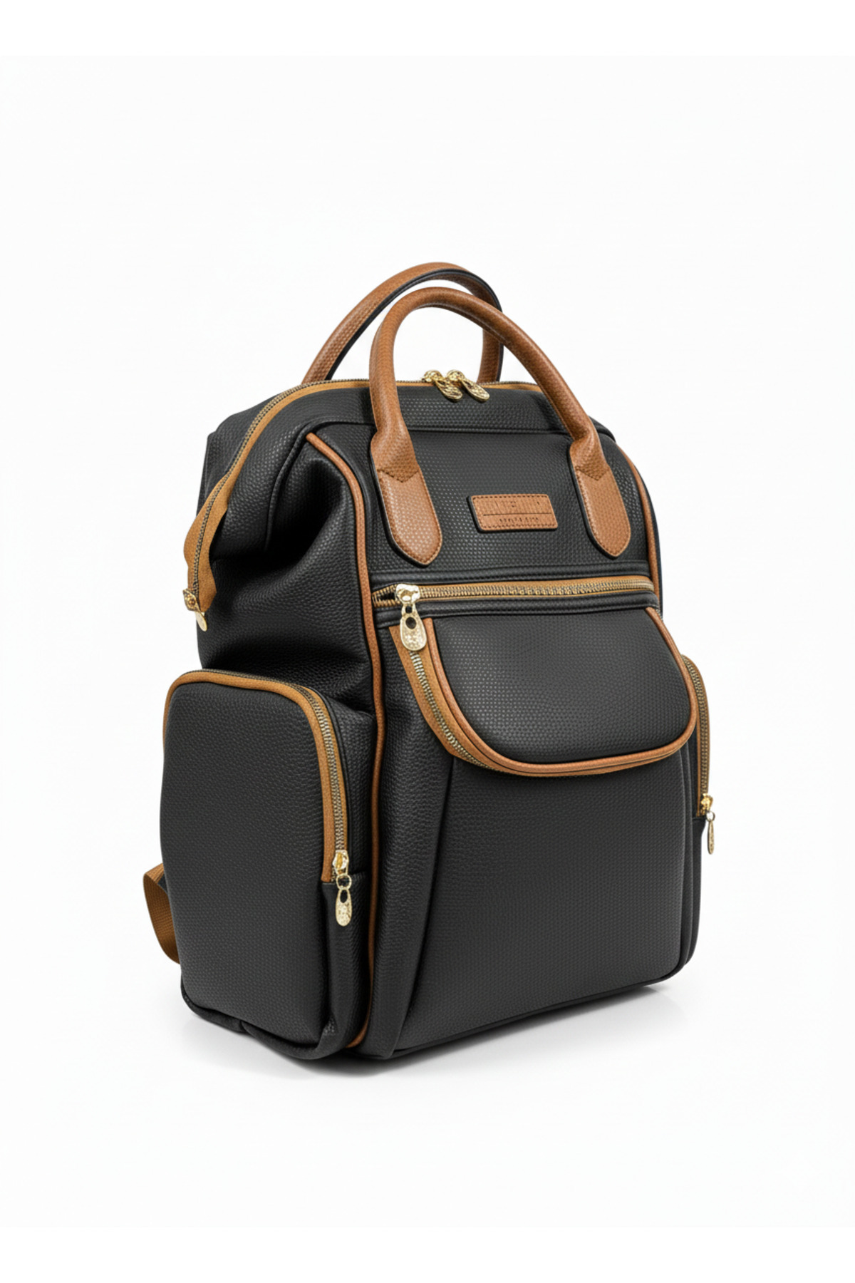 Disanuva Anne Bebek Bakım Sırt-Omuz Çantası Suni Deri Su Geçirmez Termal Biberon Bölmeli Puset Askı Hediyeli fotoğrafı 2 (önizleme)