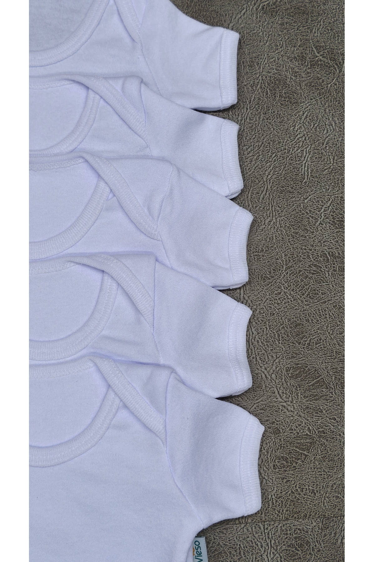 vieso 5'li Kısa Kollu Pamuklu Kız Erkek Çıtçıtlı Body Zıbın Atlet fotoğrafı 6 (önizleme)