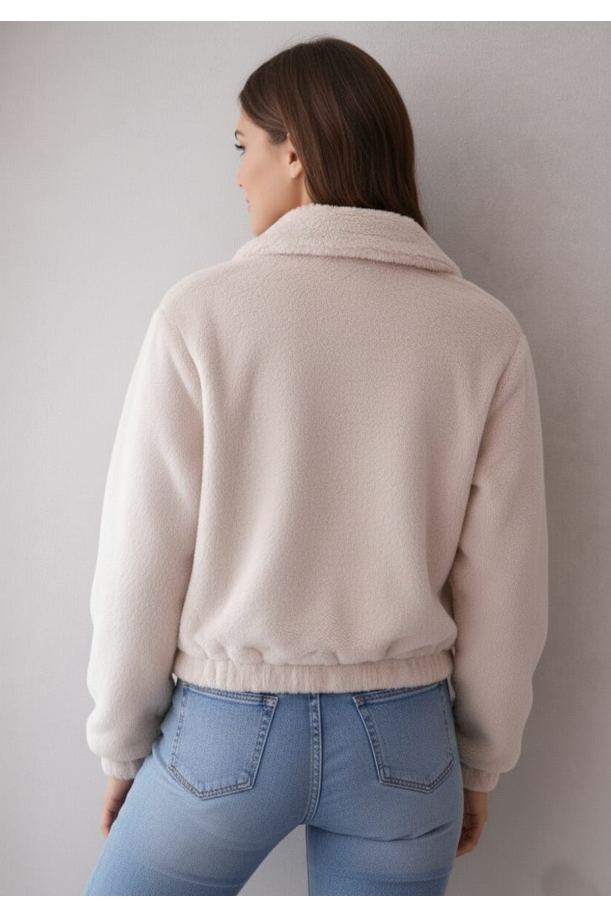 SmallTouch  Bej Kadın Peluş Mont - Görsel 3