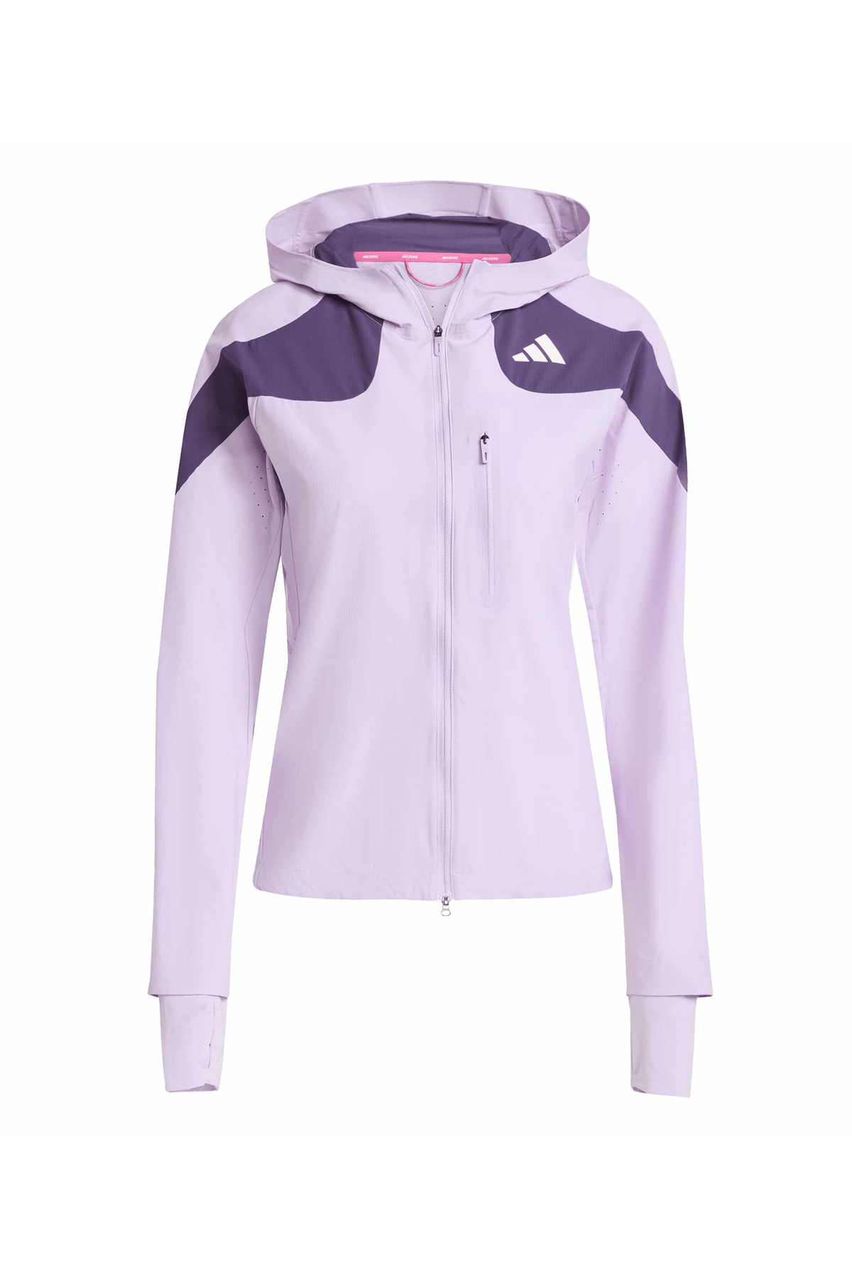 adidas JV7180 ADIZERO JKT W Lila - Mor Dar Düz Kadın Zip Ceket görsel 5