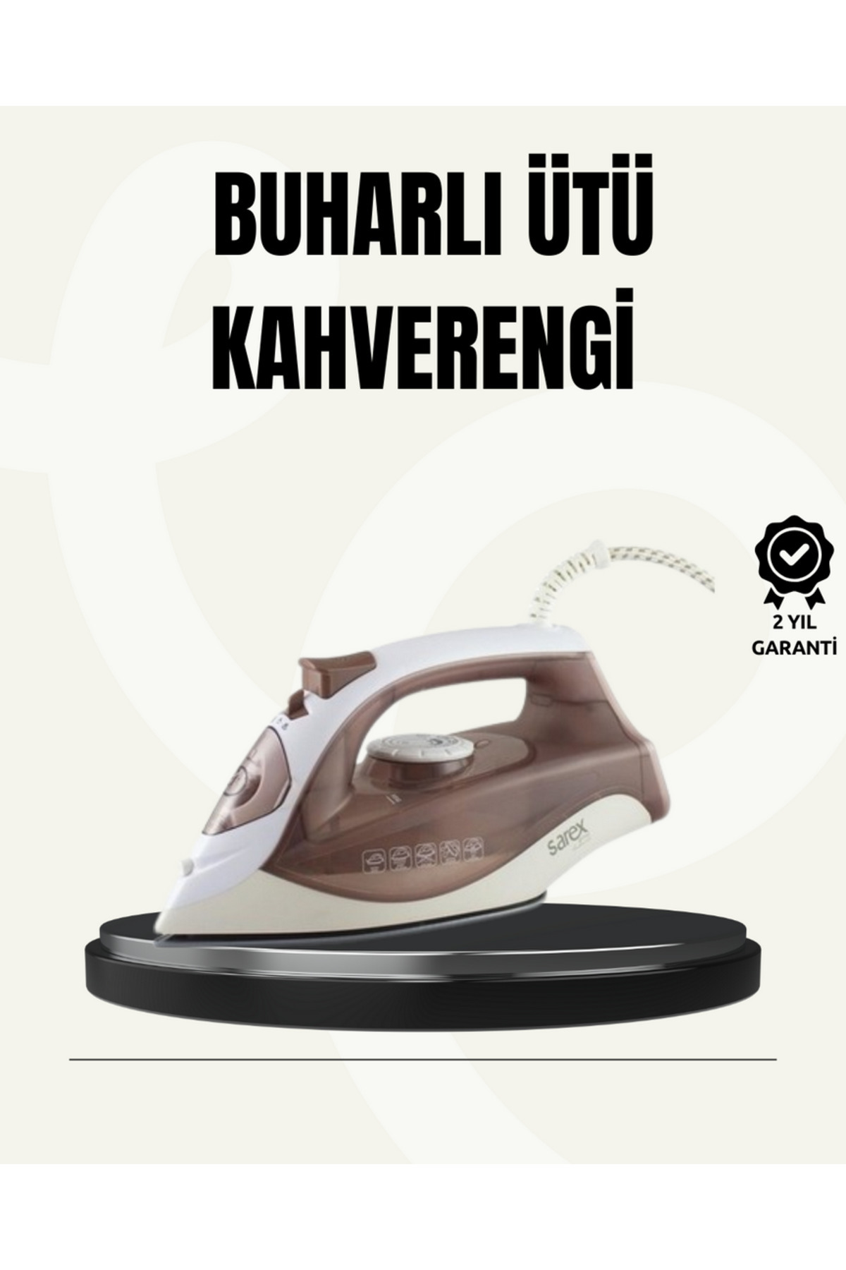 ZERO LAND TECHMRT Buharlı Ütü 2200W Seramik Taban 300 ml Kahverengi (211531) Dikey Ütüleme