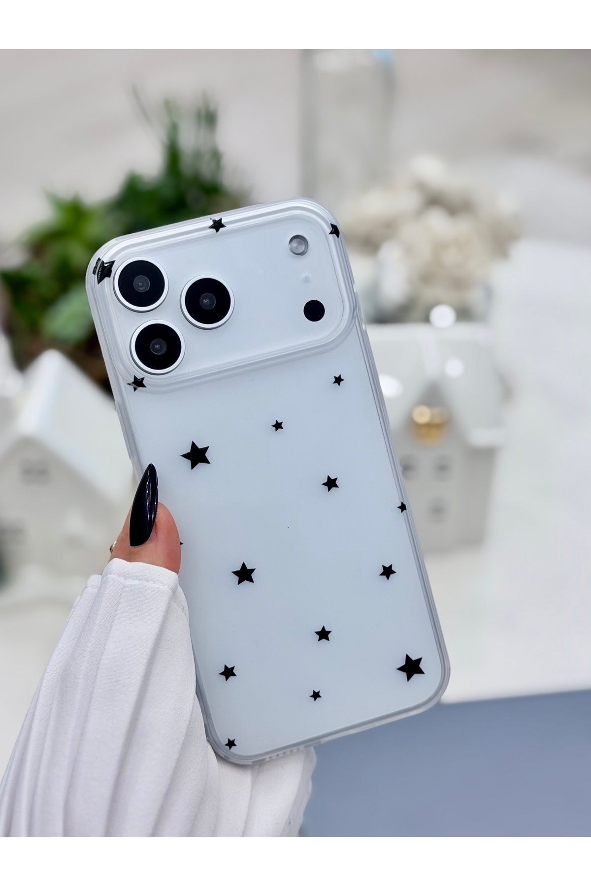 Iphone 17 Promax Compatible Anti-Shock Matte Transparent Printed Silicone Case