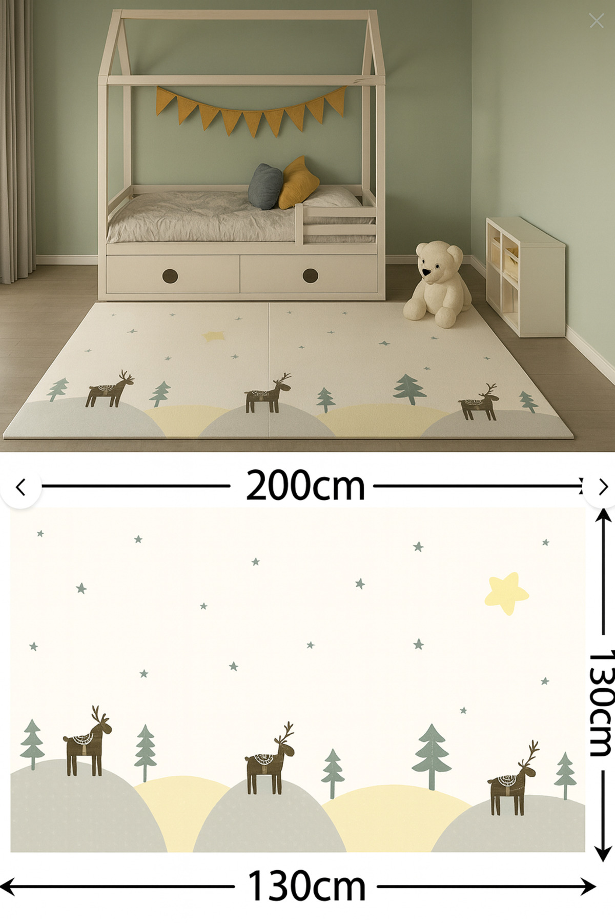 Urrenn Premium Dizayn Katlanabilir Çocuk Bebek Oyun Matı Aktivite Halısı 2026 Yeni - 200x130x1cm fotoğrafı 4 (önizleme)