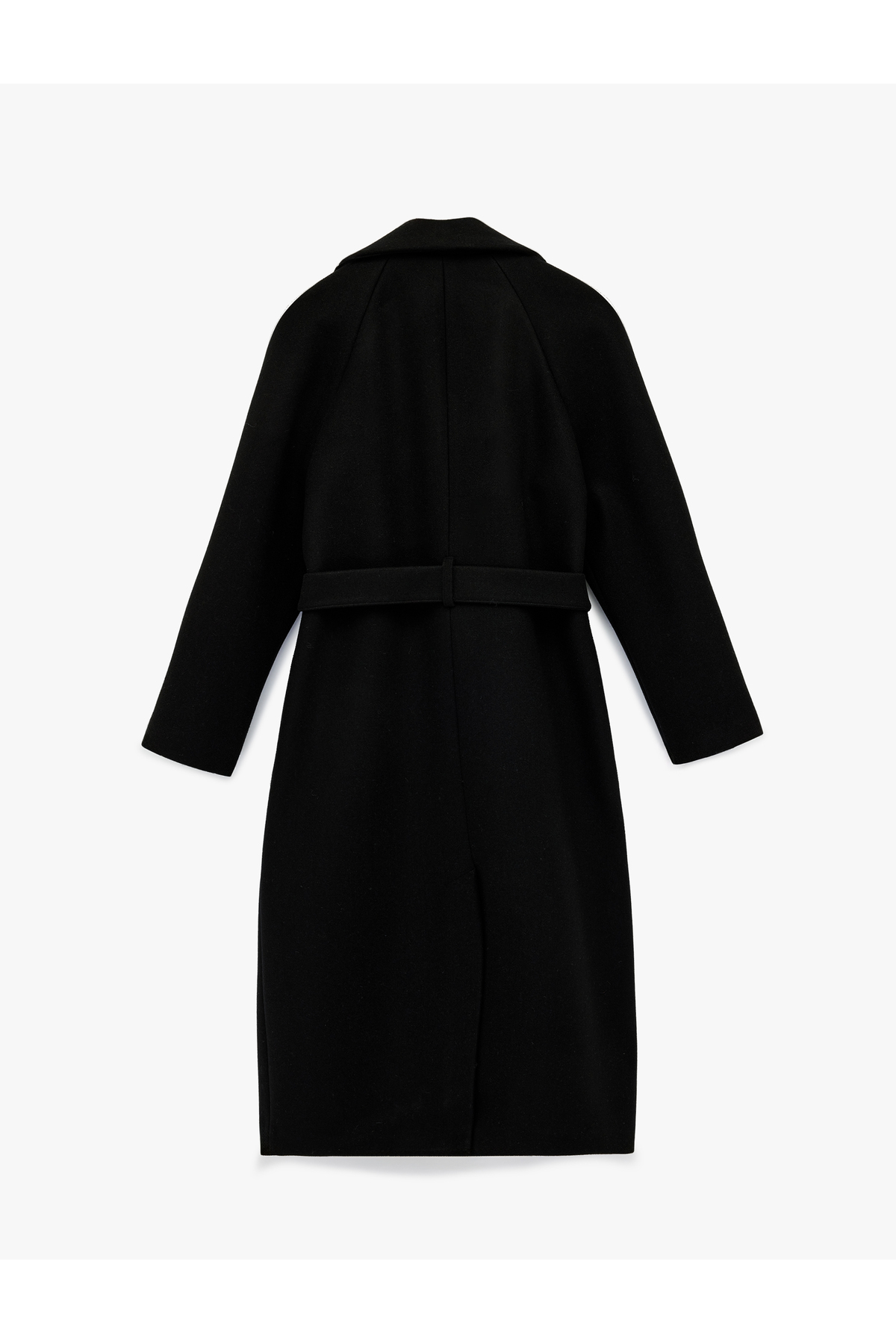 Koton  Kemerli Kaşe Kaban Kruvaze Düğmeli Uzun Kollu Cepli - Görsel 4