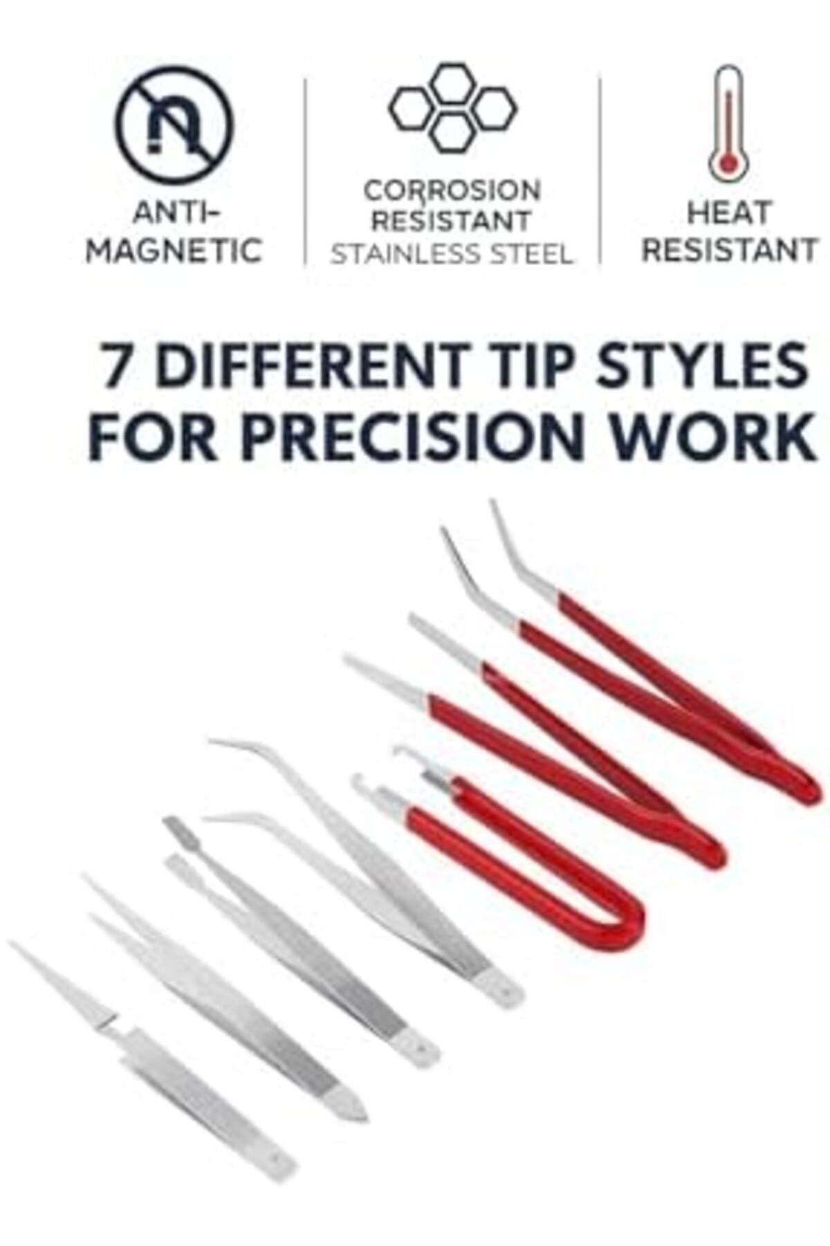 BRF FreedomStoree Tamirci Cımbız Seti, 7 Parça, Paslanmaz Çelik, Antimanyetik ve Korozyona Dayanıklı, El