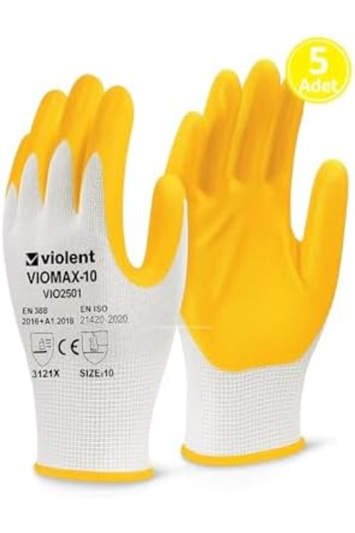 BRF Sahra79 Violent Nitril Kaplı Örme Eldiven,%100 Polyester, Yarı Kaplama, Aşınma, Yağ, Grese Dayanıklı