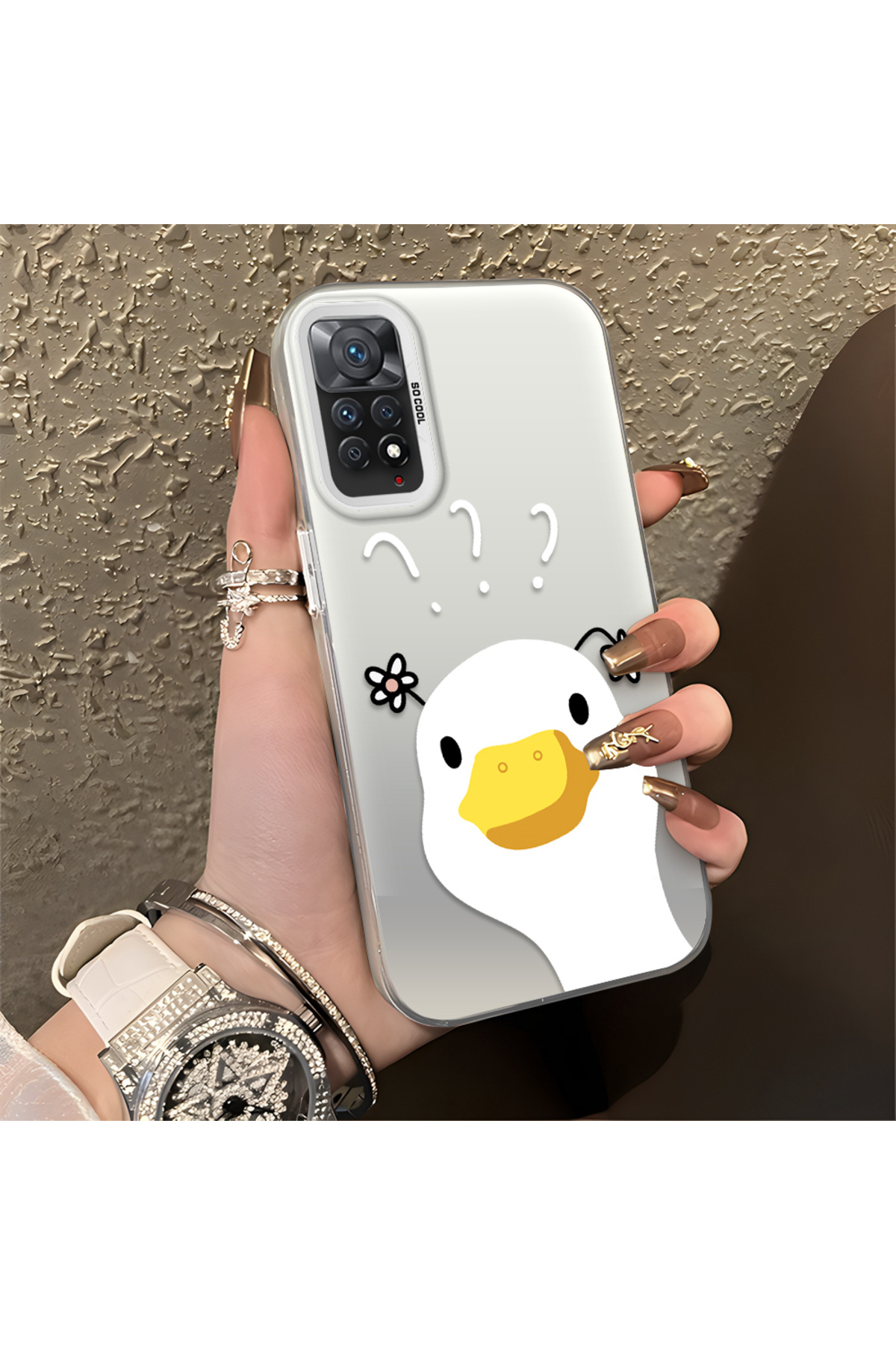 Xiaomi Redmi Note 11 Pro 5G Compatible Silicone Edge Hard Rear Anti Fall Case Sweet Duck
