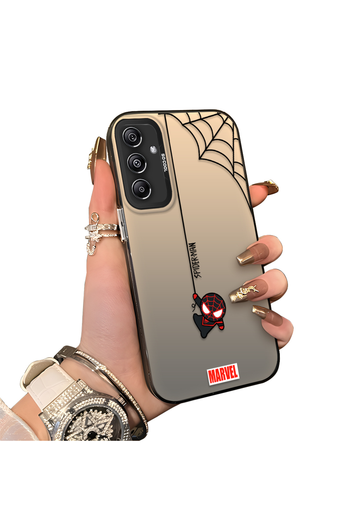 Samsung Galaxy A24 Compatible Silicone Edge Hard Rear Anti Fall Case Spiderman