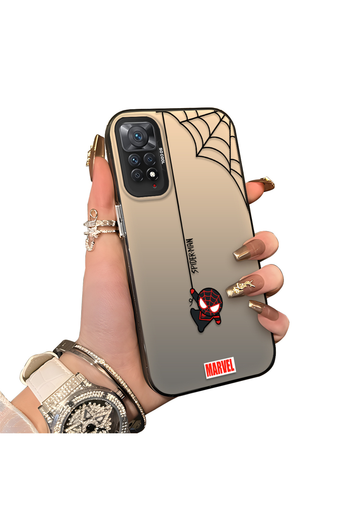 Xiaomi Redmi Note 11 Pro 5G Compatible Silicone Edge Hard Rear Anti Fall Case Spiderman