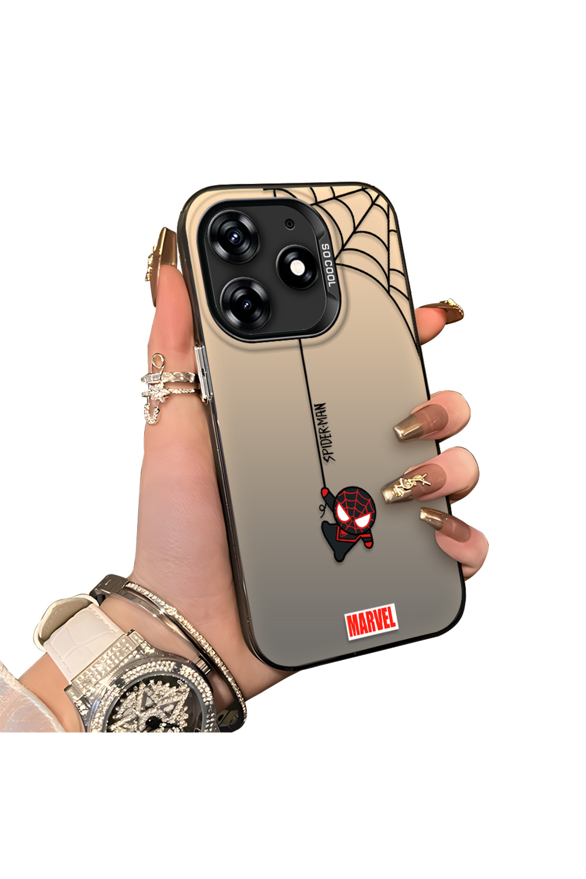 Tecno Spark 10 Pro Compatible Silicone Edge Hard Rear Anti Fall Case Spiderman