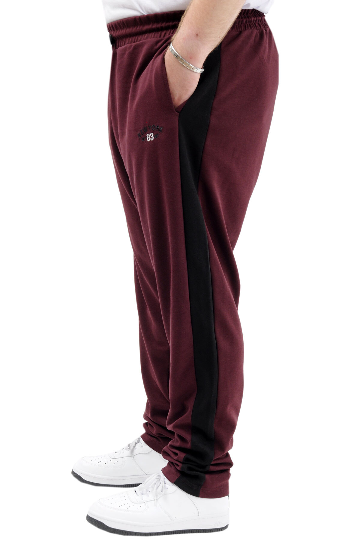 ModeXL Mode XL Erkek Büyük Beden Eşofman Altı Cepli İnterlok GARNILI 24518 Mürdüm görsel 3