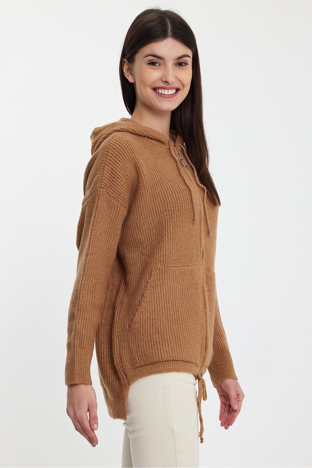 ALEXANDERGARDI  KAPÜŞONLU FERMUARLI TRİKO HIRKA(A92409-S) - Görsel 2