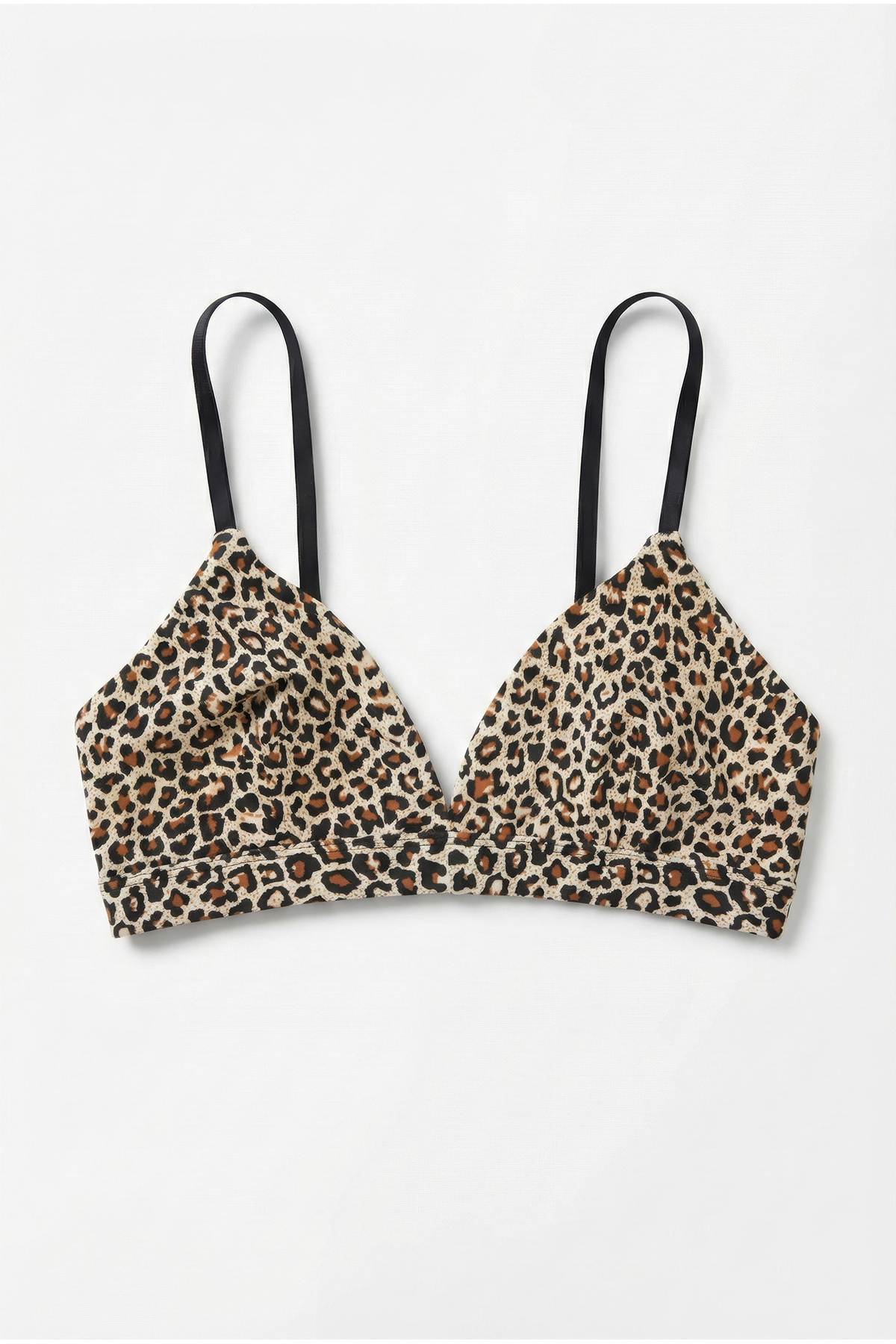 HNX 3'lü Kadın Bralet Seti - Dantelli, Leopar Desenli ve Basic Siyah Pamuklu Bralet Takımı görsel 2